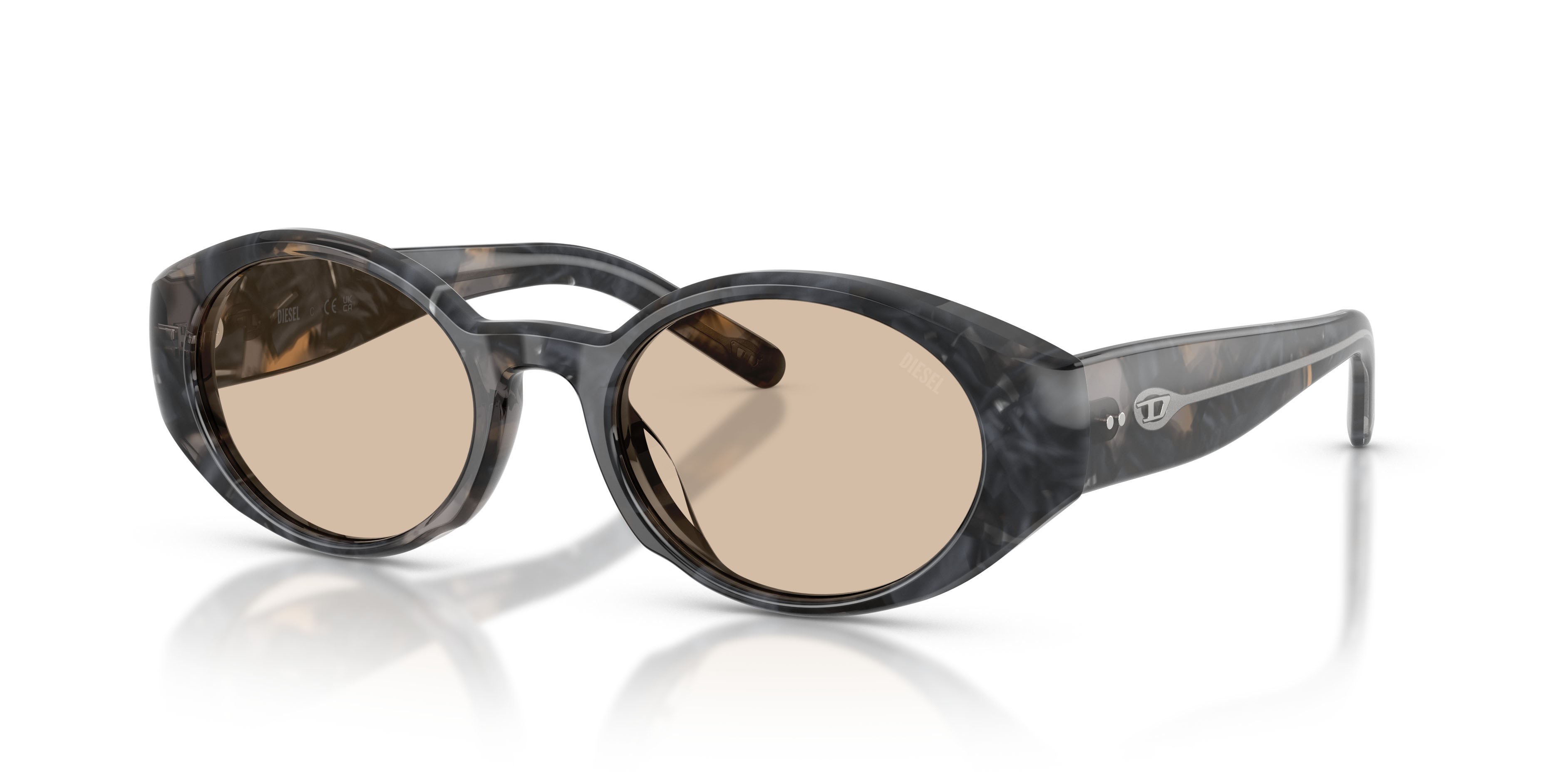 Sunglasses Diesel DL 2008U (204193) color marrone/havana grigio shape oval lenses marrone chiaro