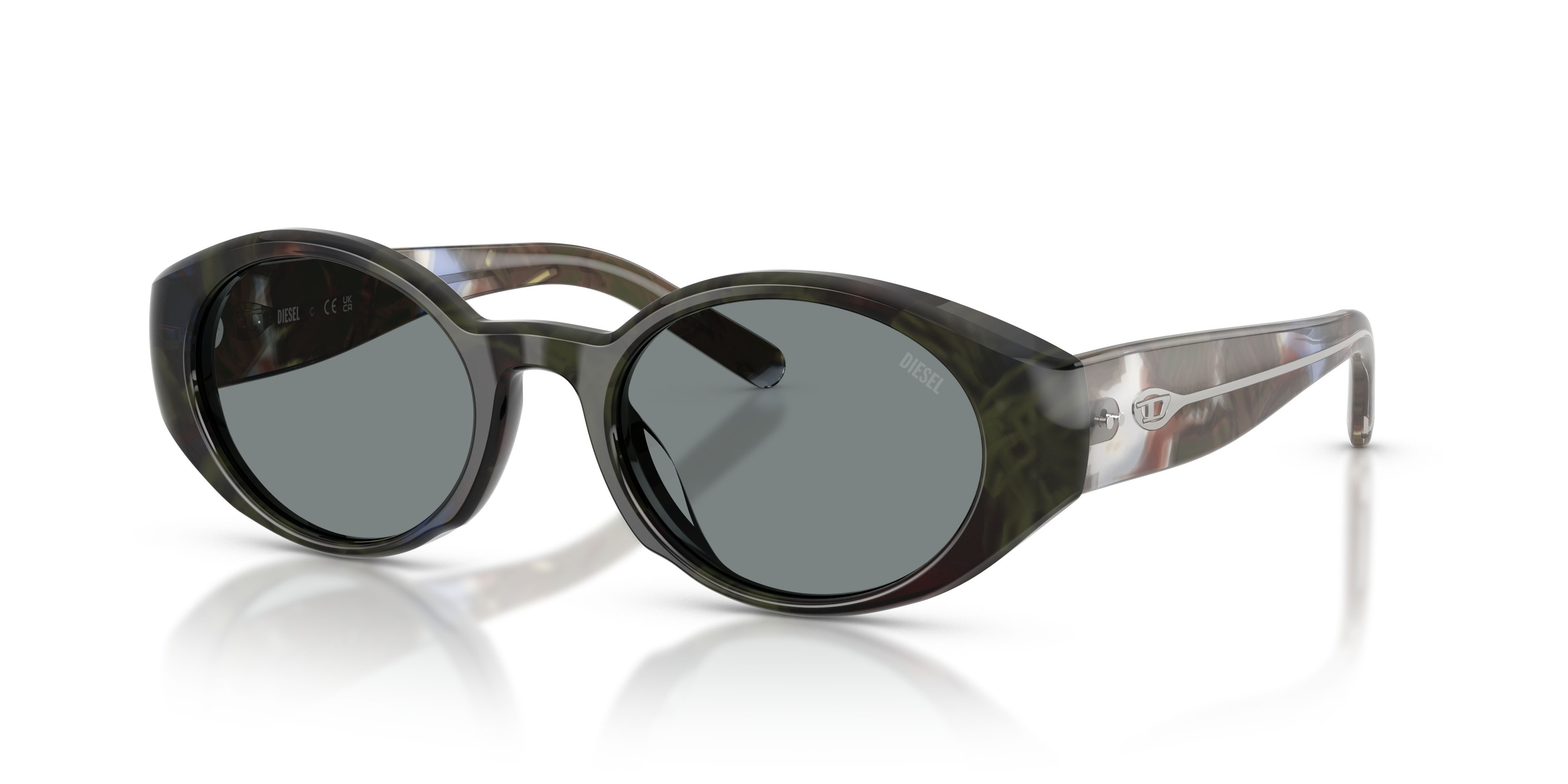 Sunglasses Diesel DL 2008U (2042/1) color havana verde shape oval lenses grigio