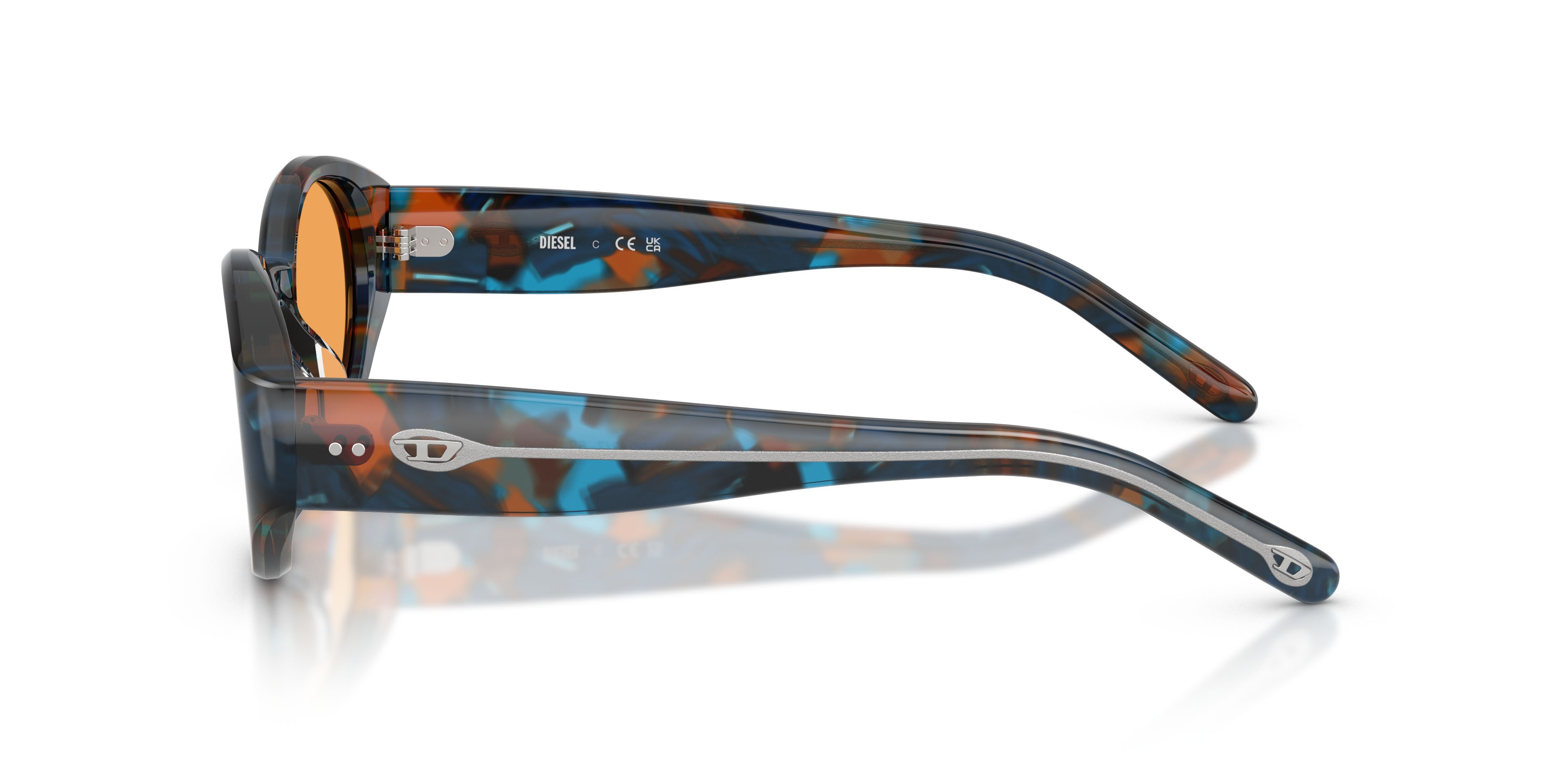 Sunglasses Diesel DL 2008U (2043/7) color blu havana shape oval lenses arancione