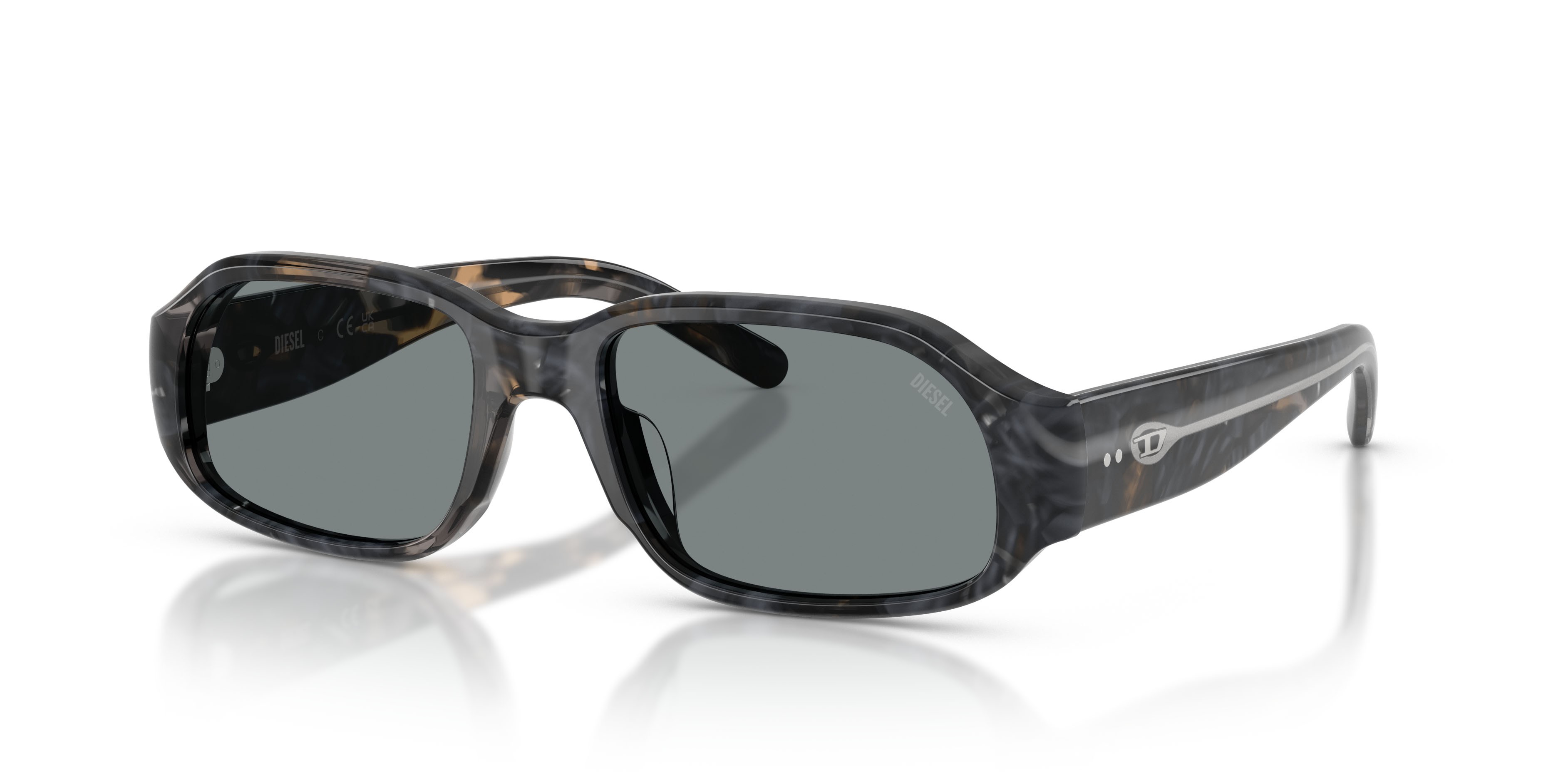 Sunglasses Diesel DL 2009F (2041/1) color marrone/havana grigio shape rectangle lenses grigio
