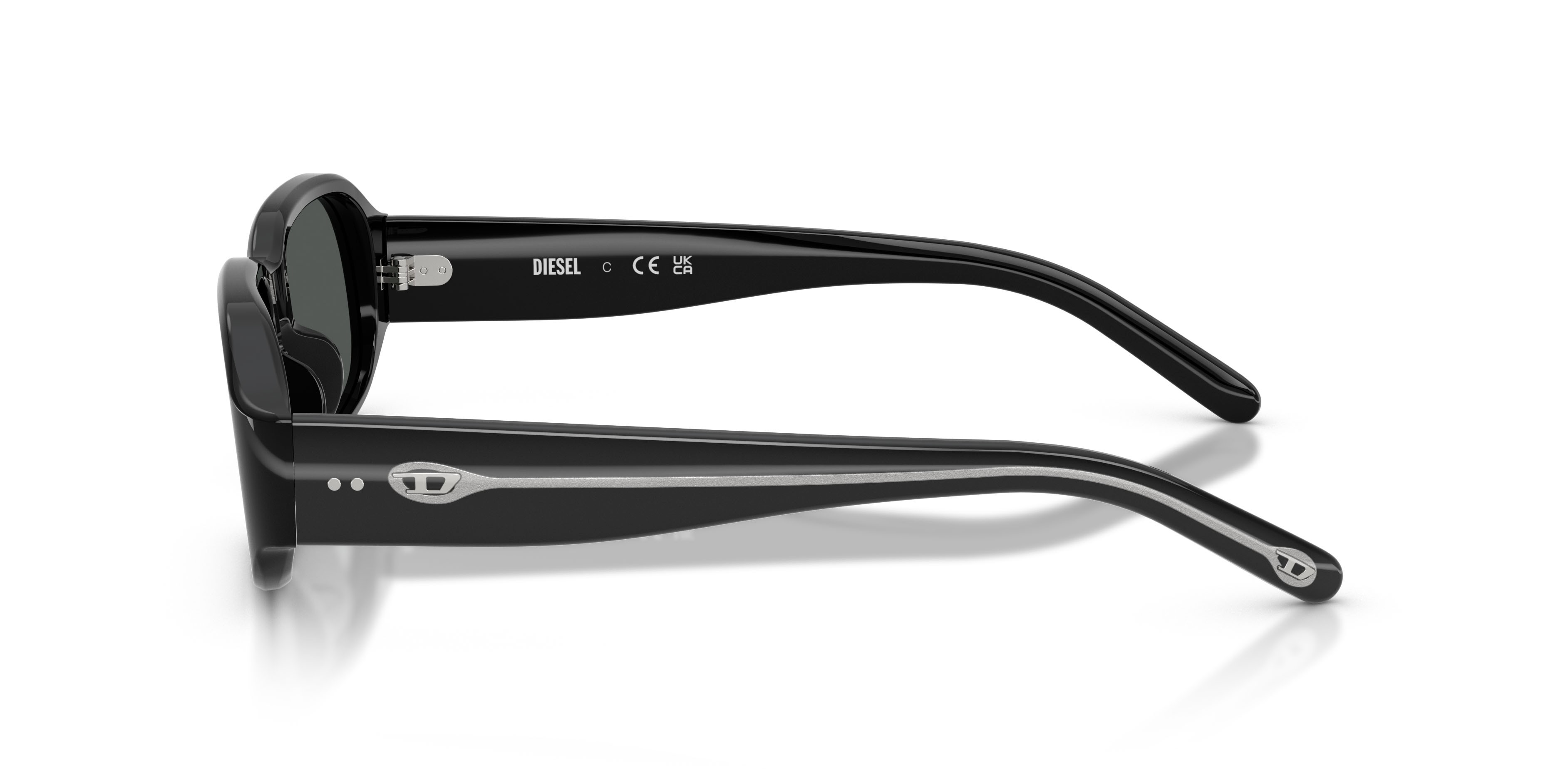 Sunglasses Diesel DL 2009U (200187) color nero a tinta unita shape rectangle lenses nero a tinta unita
