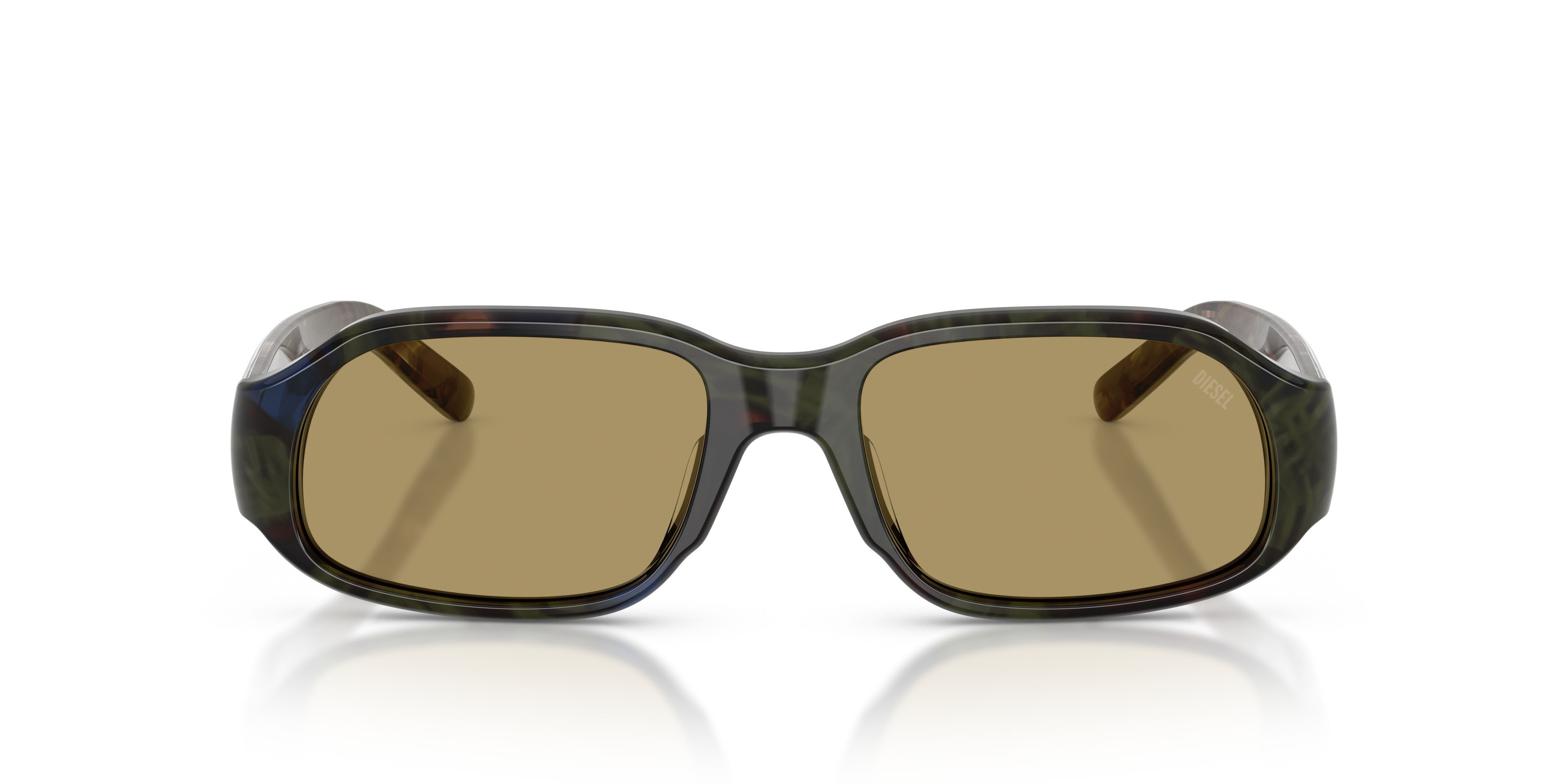 Sunglasses Diesel DL 2009U (2042/2) color havana verde shape rectangle lenses verde