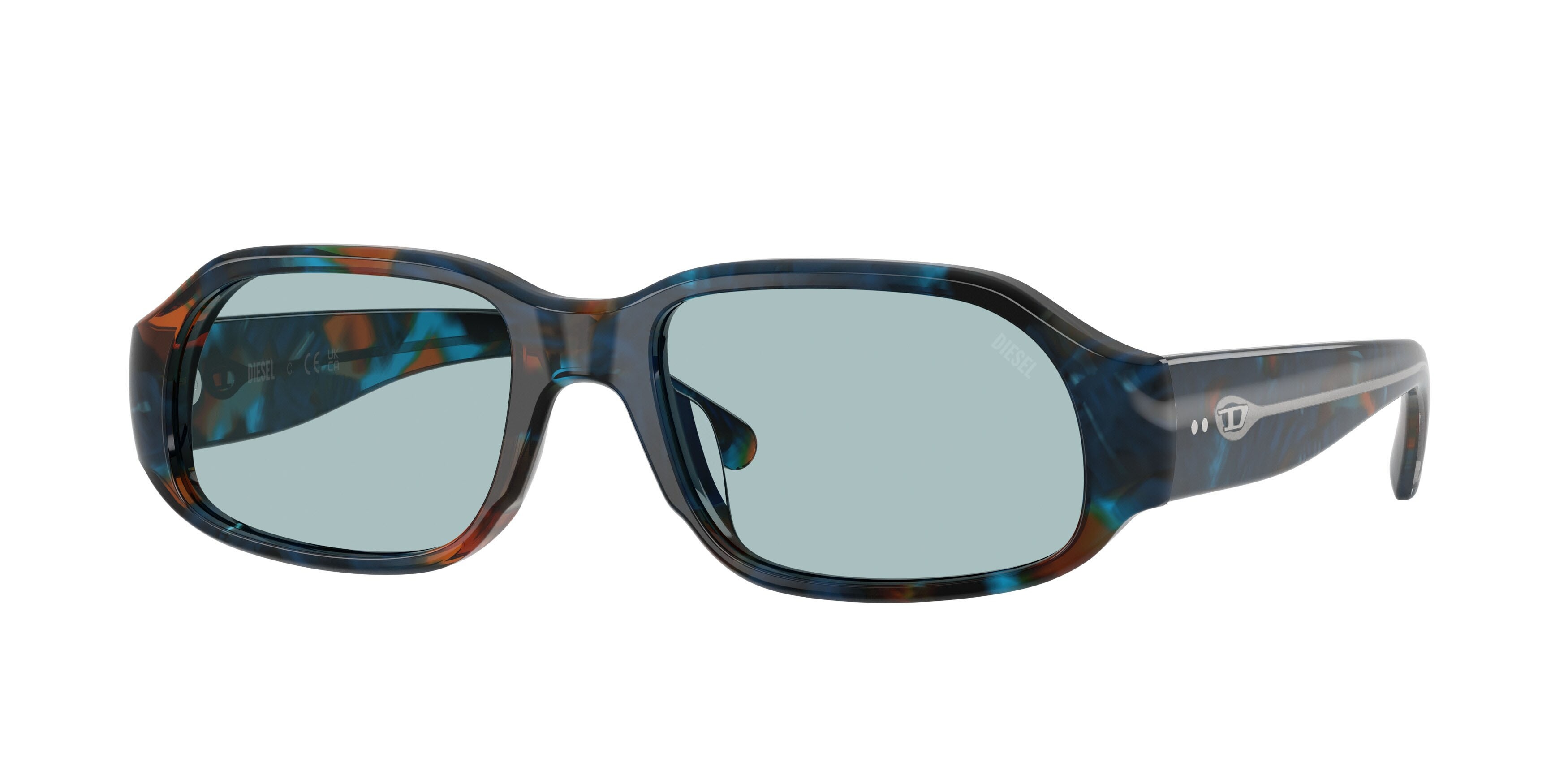 Sunglasses Diesel DL 2009U (204372) color blu havana shape rectangle lenses blu