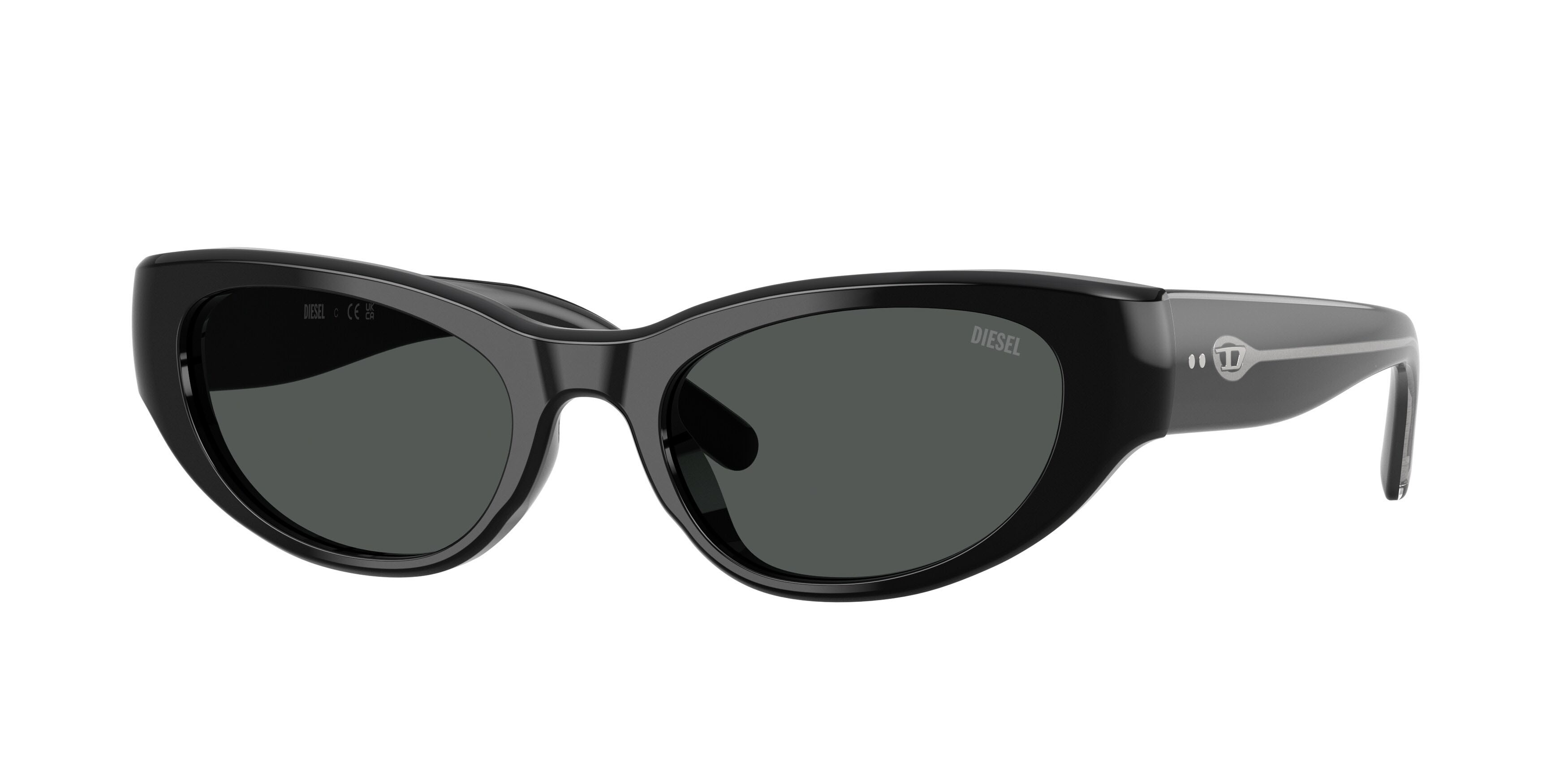 Occhiali da sole Diesel DL 2010U (200187) colore nero a tinta unita forma cat eye lenti nero a tinta unita