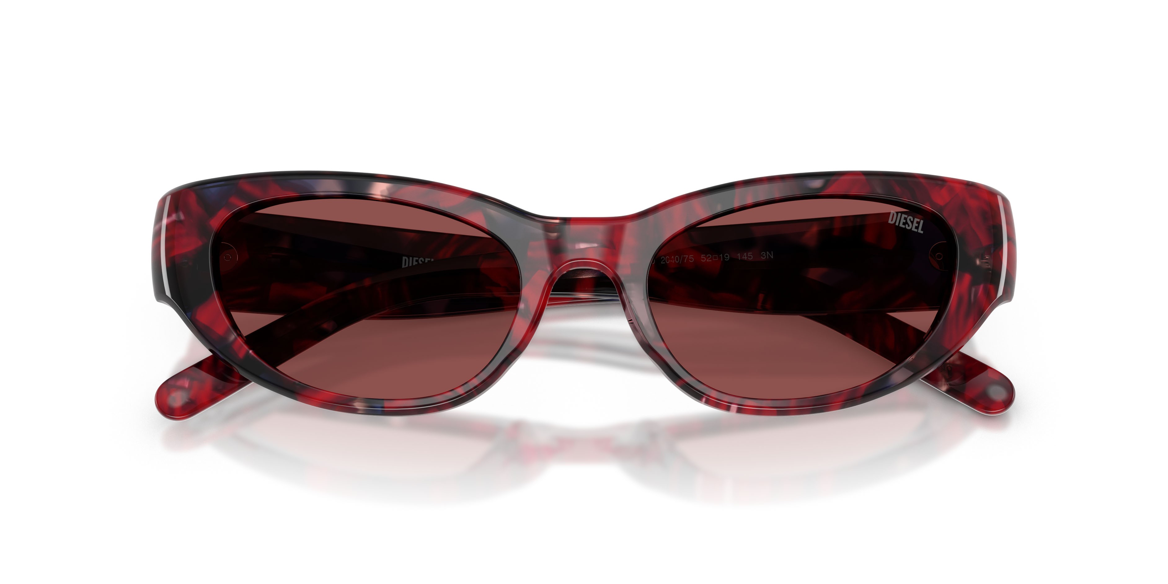 Occhiali da sole Diesel DL 2010U (204075) colore havana rosso forma cat eye lenti violetto scuro