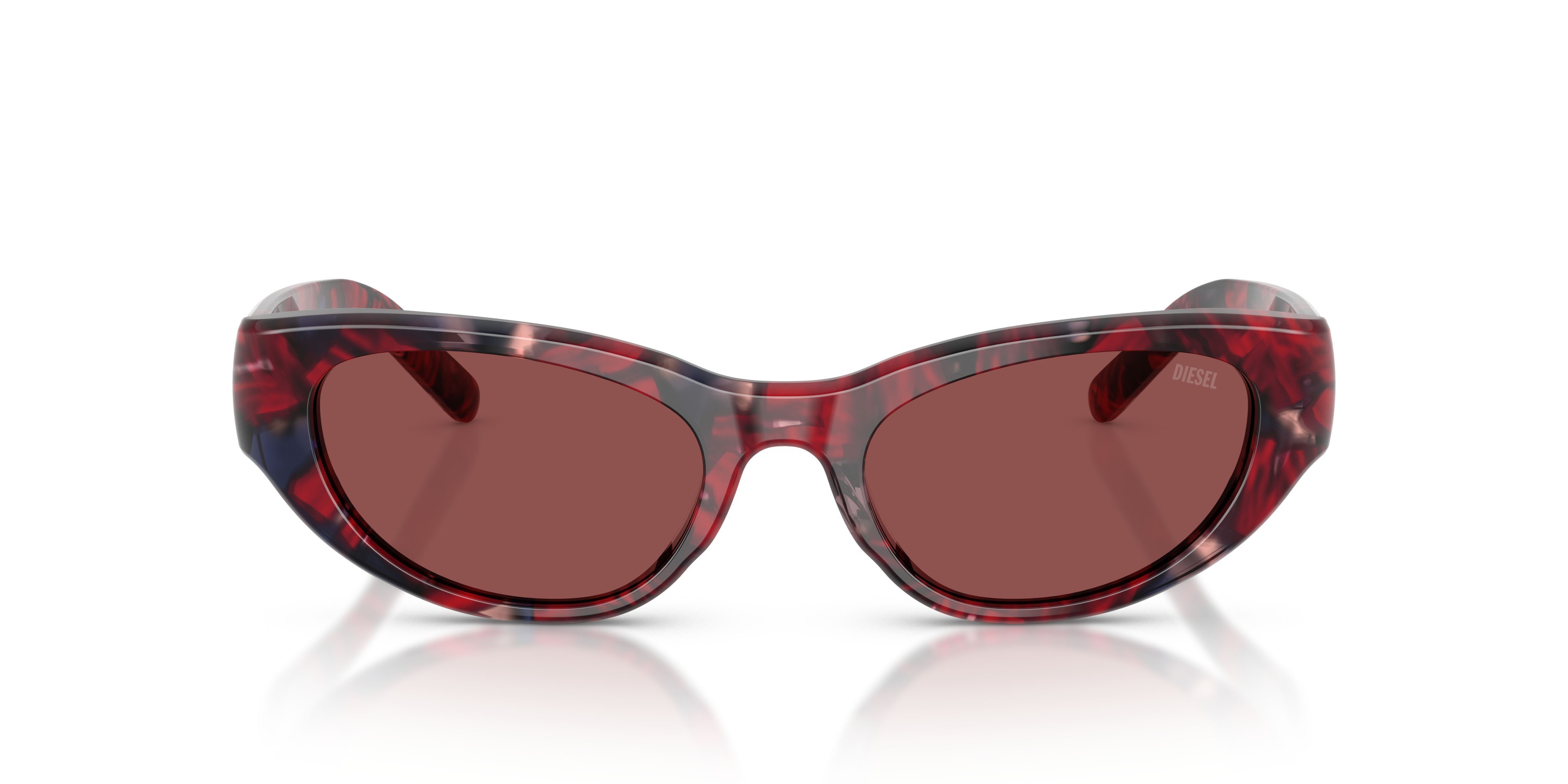 Occhiali da sole Diesel DL 2010U (204075) colore havana rosso forma cat eye lenti violetto scuro