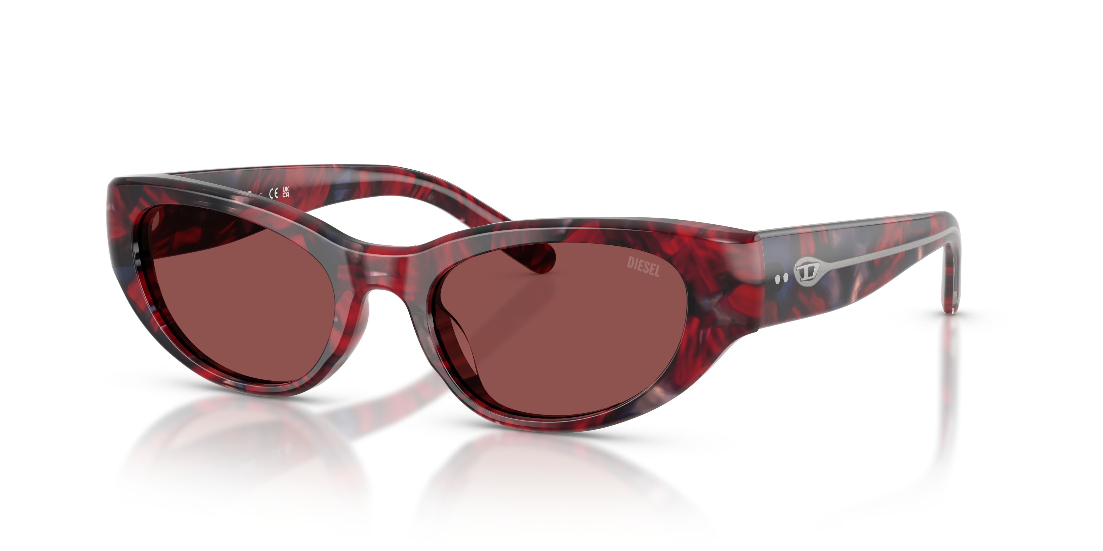 Occhiali da sole Diesel DL 2010U (204075) colore havana rosso forma cat eye lenti violetto scuro