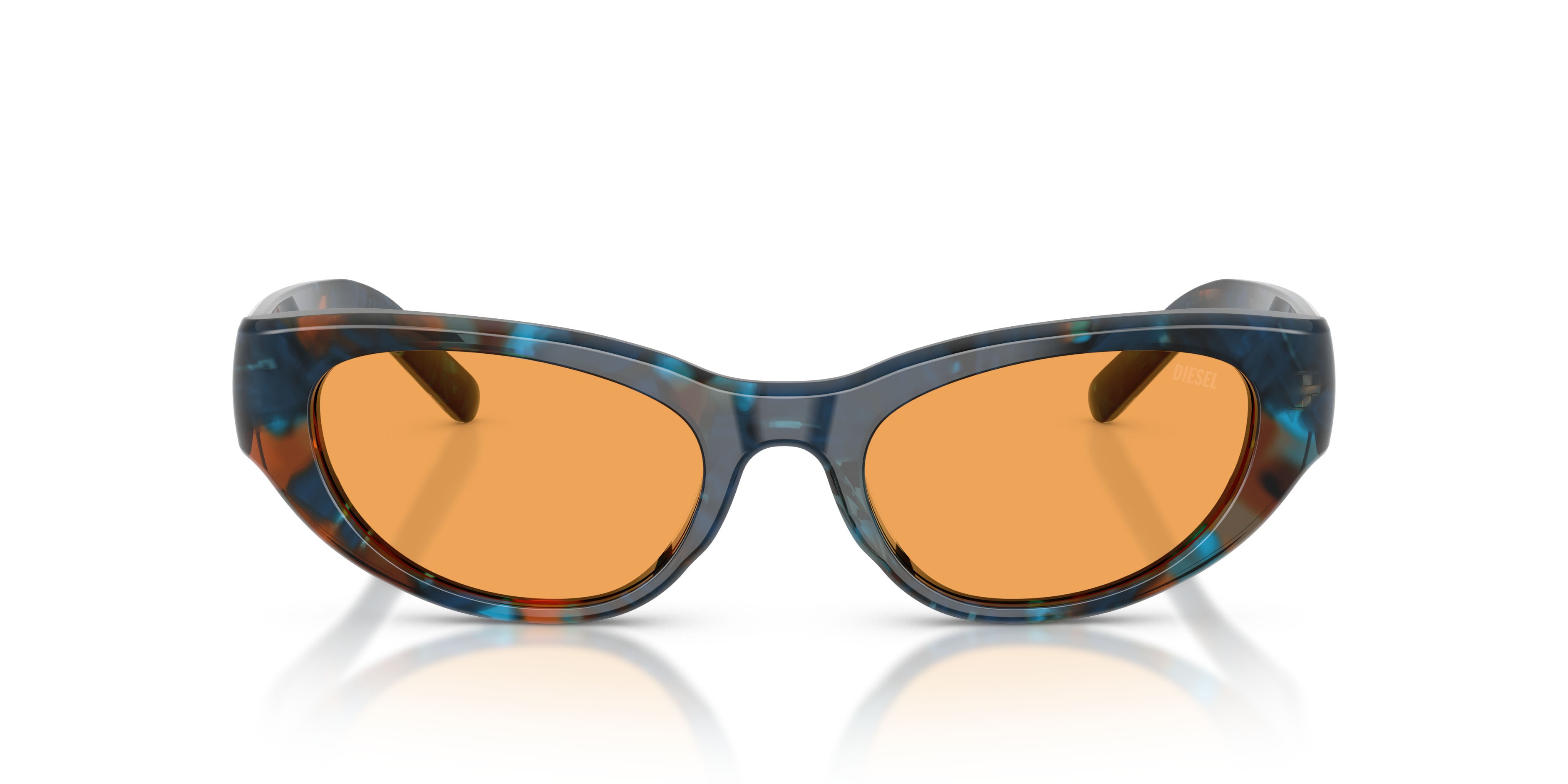 Sunglasses Diesel DL 2010U (2043/7) color blu havana shape cat eye lenses arancione