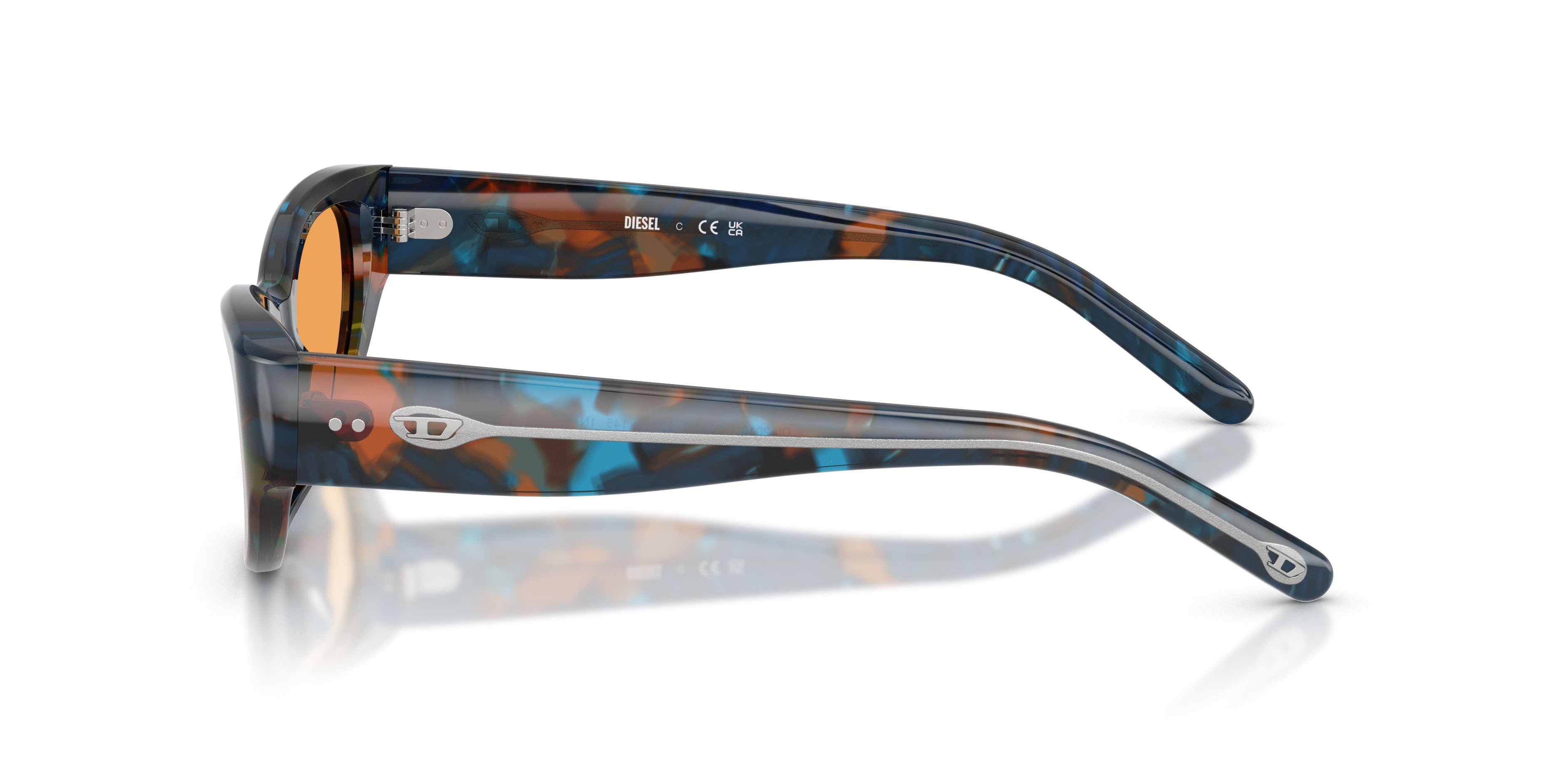 Sunglasses Diesel DL 2010U (2043/7) color blu havana shape cat eye lenses arancione