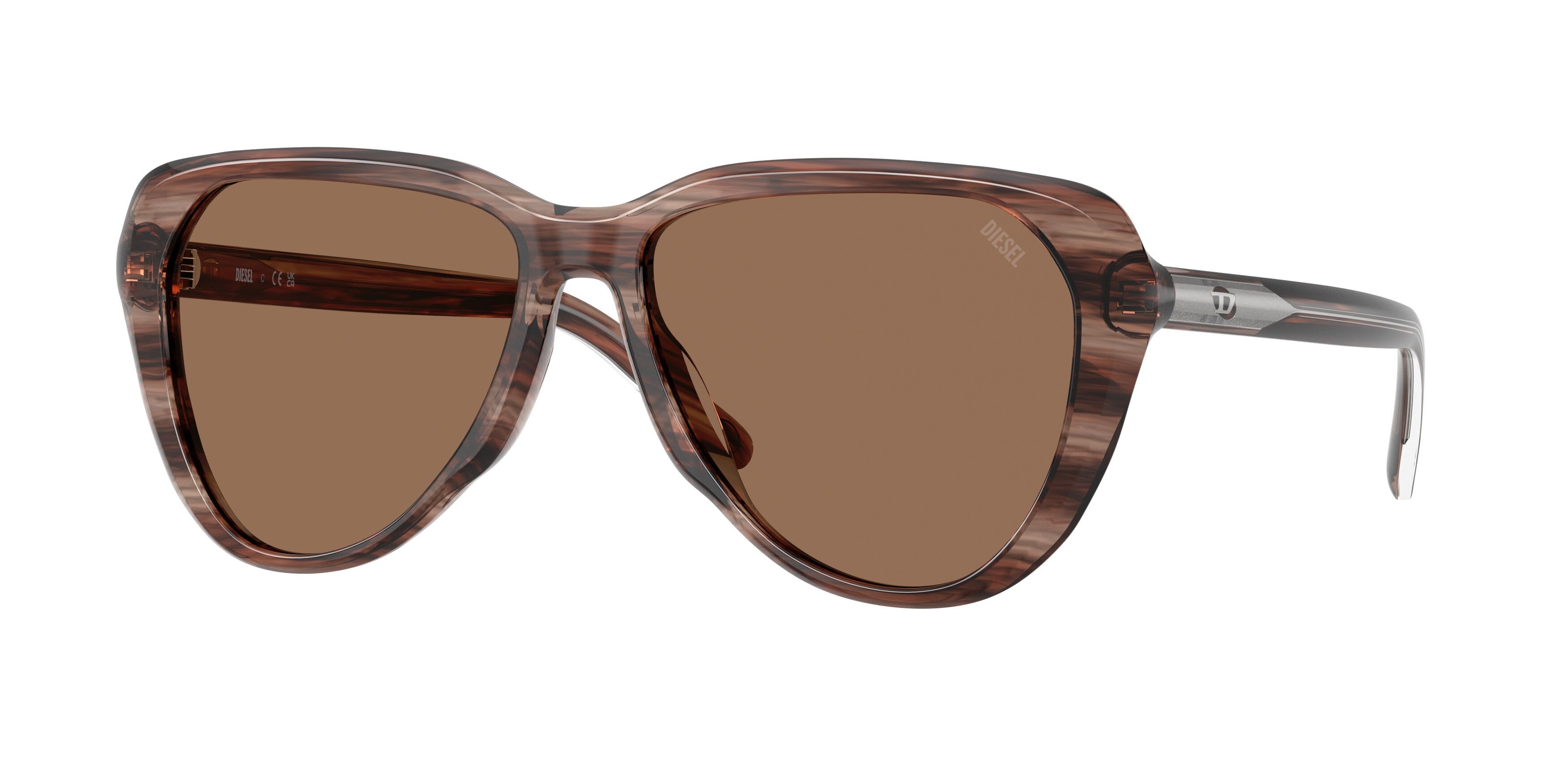 Sunglasses Diesel DL 2011U (203673) color marrone striato shape aviator lenses marrone scuro