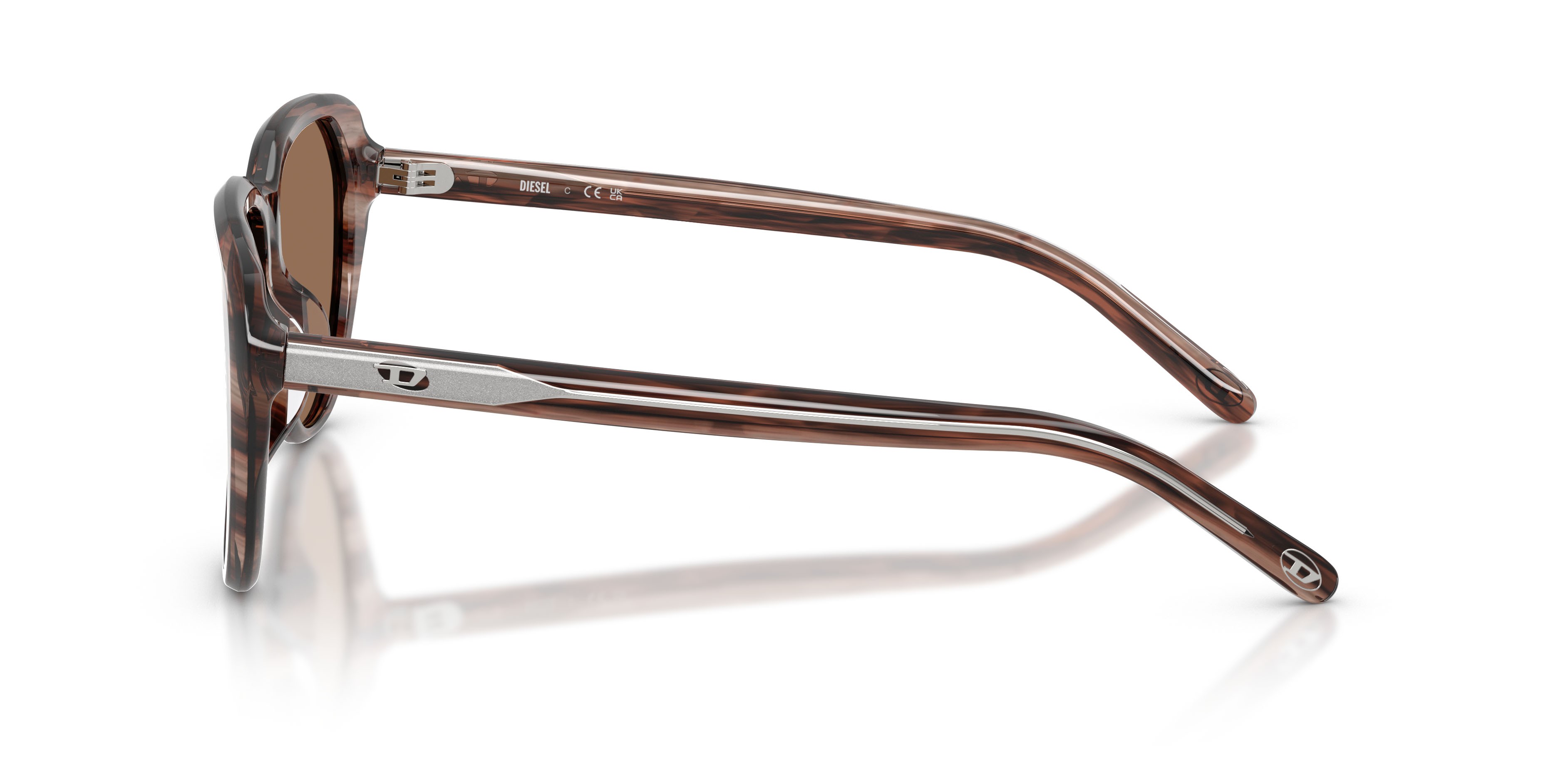 Sunglasses Diesel DL 2011U (203673) color marrone striato shape aviator lenses marrone scuro