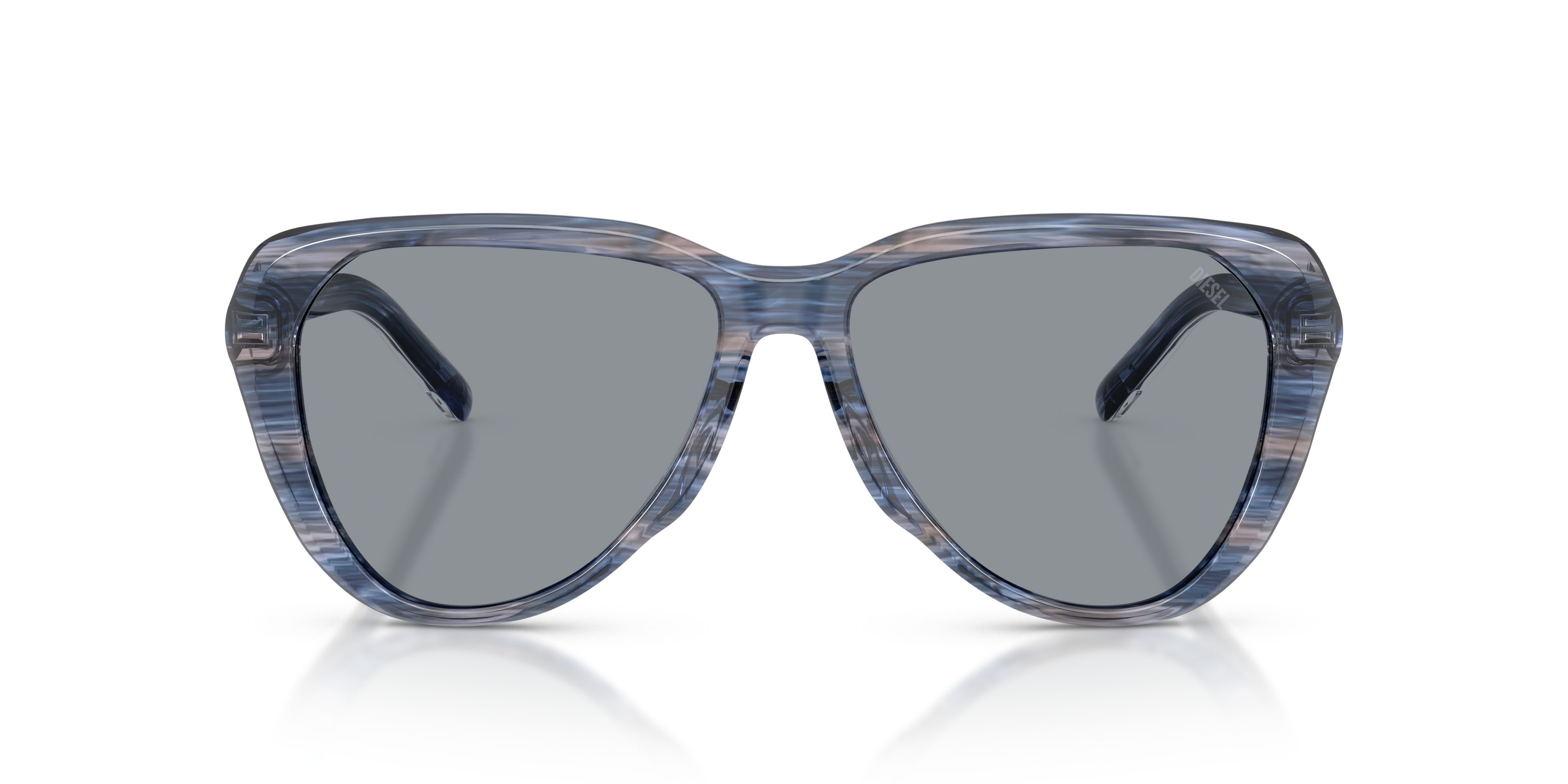 Occhiali da sole Diesel DL 2011U (2037/1) colore blu striato forma aviator lenti grigio