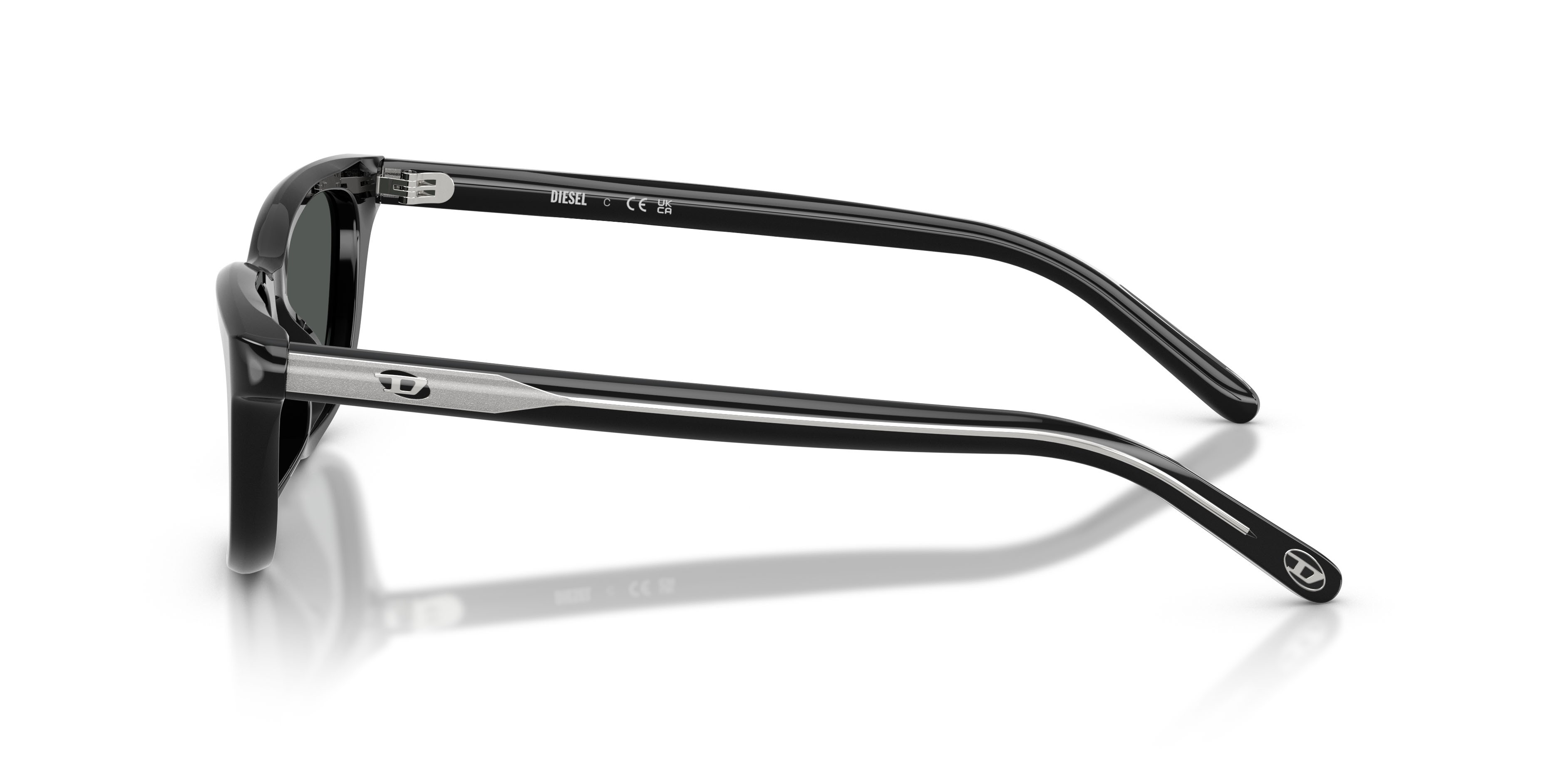 Sunglasses Diesel DL 2012U (200187) color nero a tinta unita shape cat eye lenses nero a tinta unita