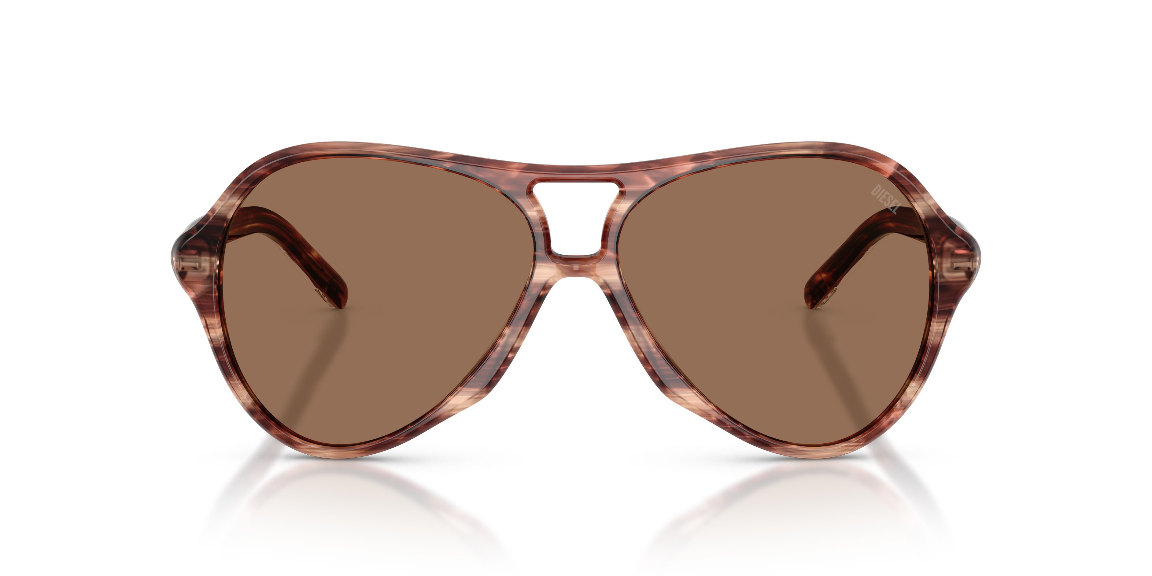 Sunglasses Diesel DL 2013U (203673) color marrone striato shape aviator lenses marrone scuro