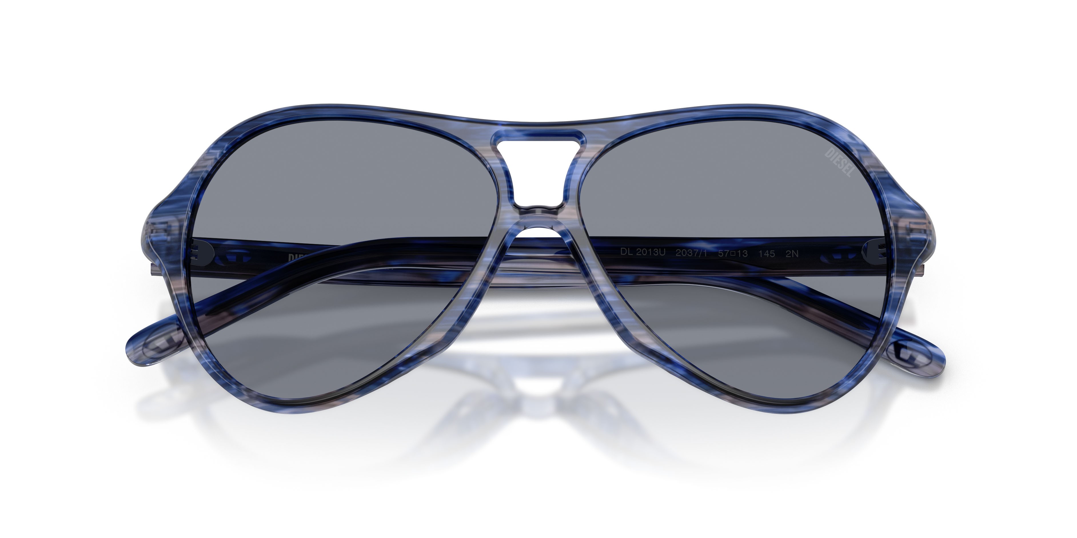Sunglasses Diesel DL 2013U (2037/1) color blu striato shape aviator lenses grigio