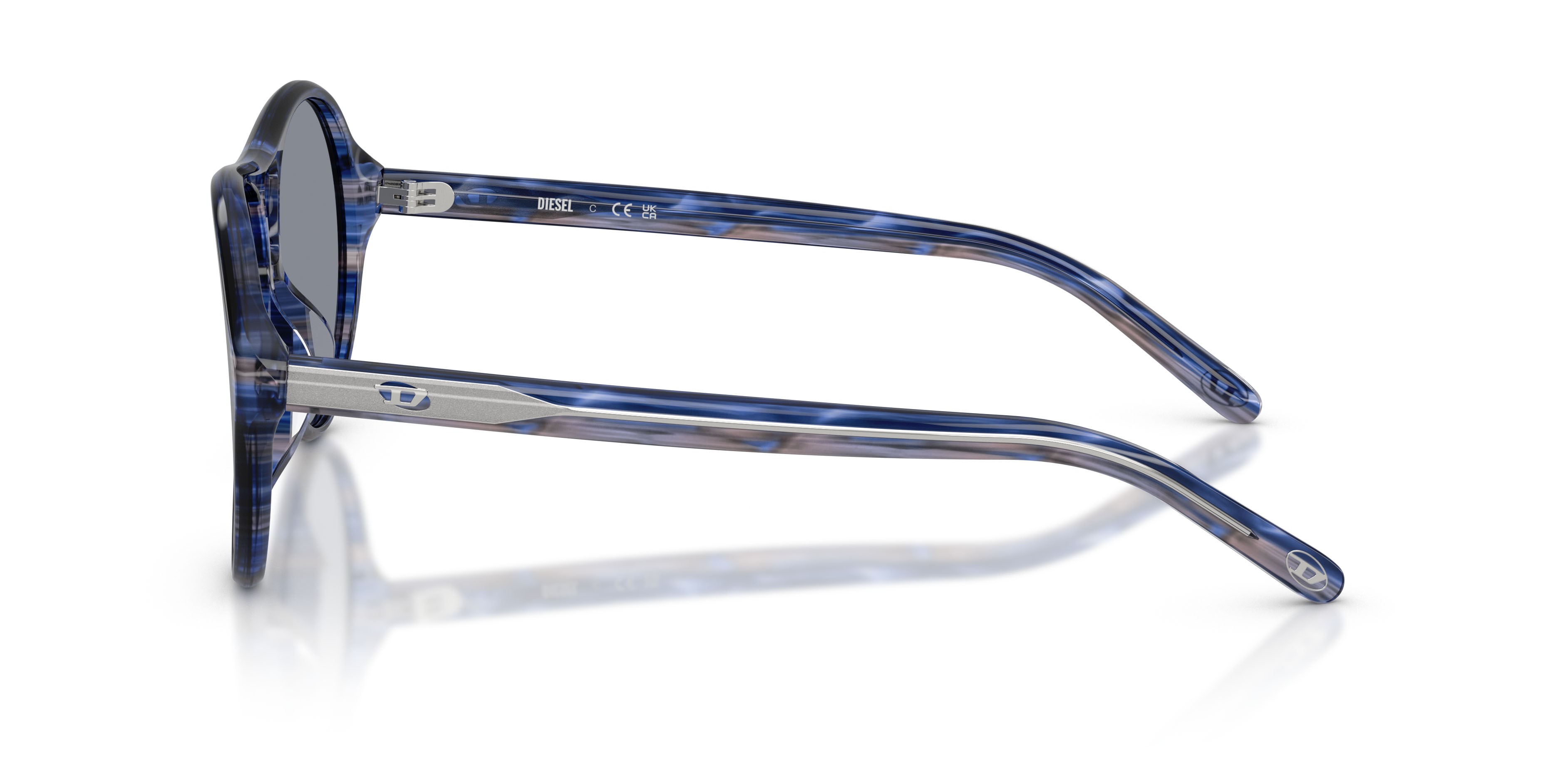 Sunglasses Diesel DL 2013U (2037/1) color blu striato shape aviator lenses grigio