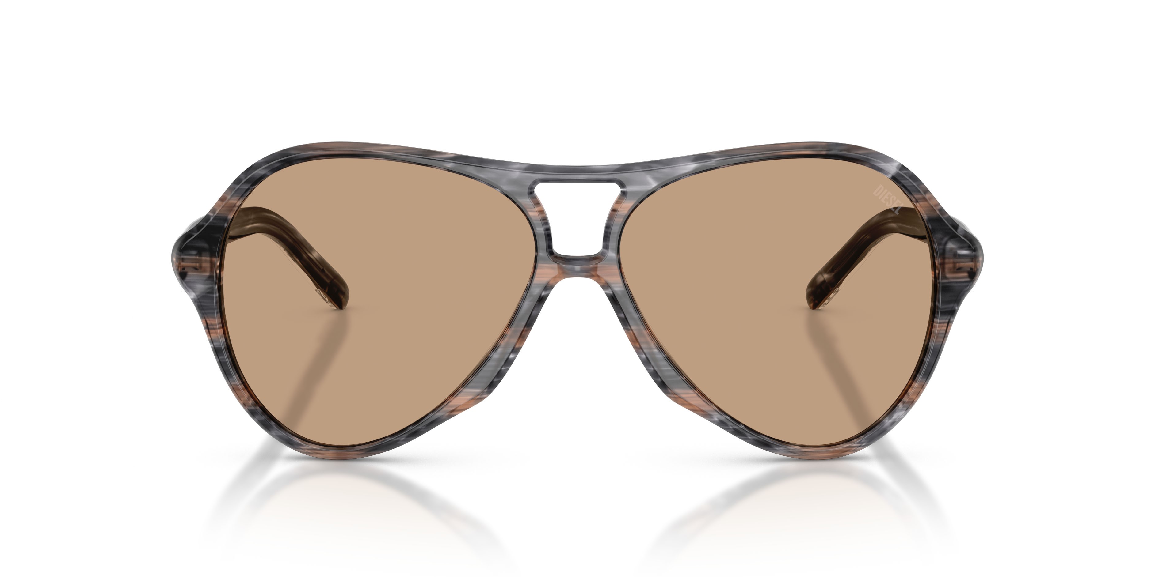 Sunglasses Diesel DL 2013U (203963) color striated grey shape aviator lenses marrone chiaro