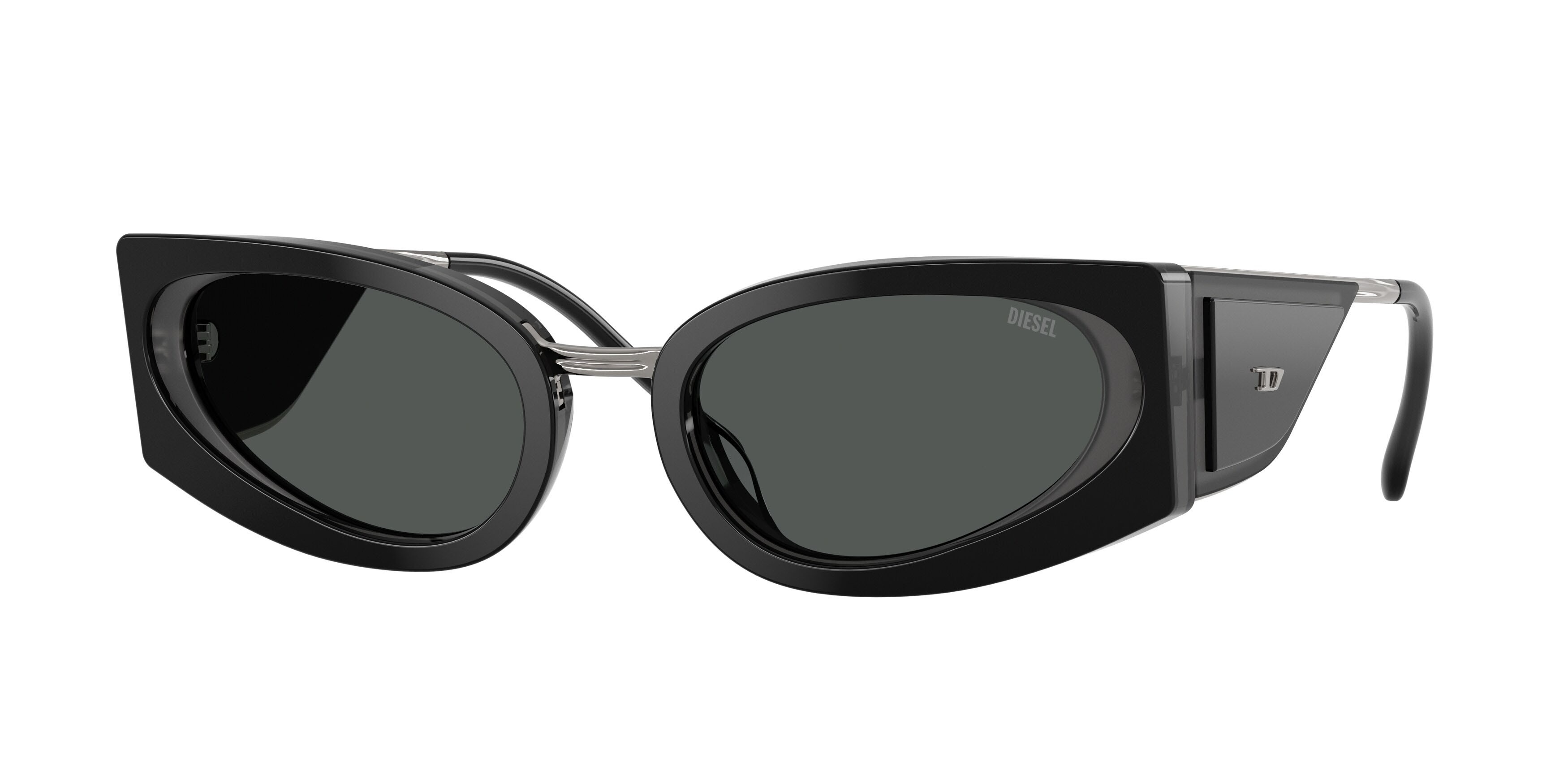 Sunglasses Diesel DL 2014U (204487) color nero/grigio scuro shape cat eye lenses grigio scuro