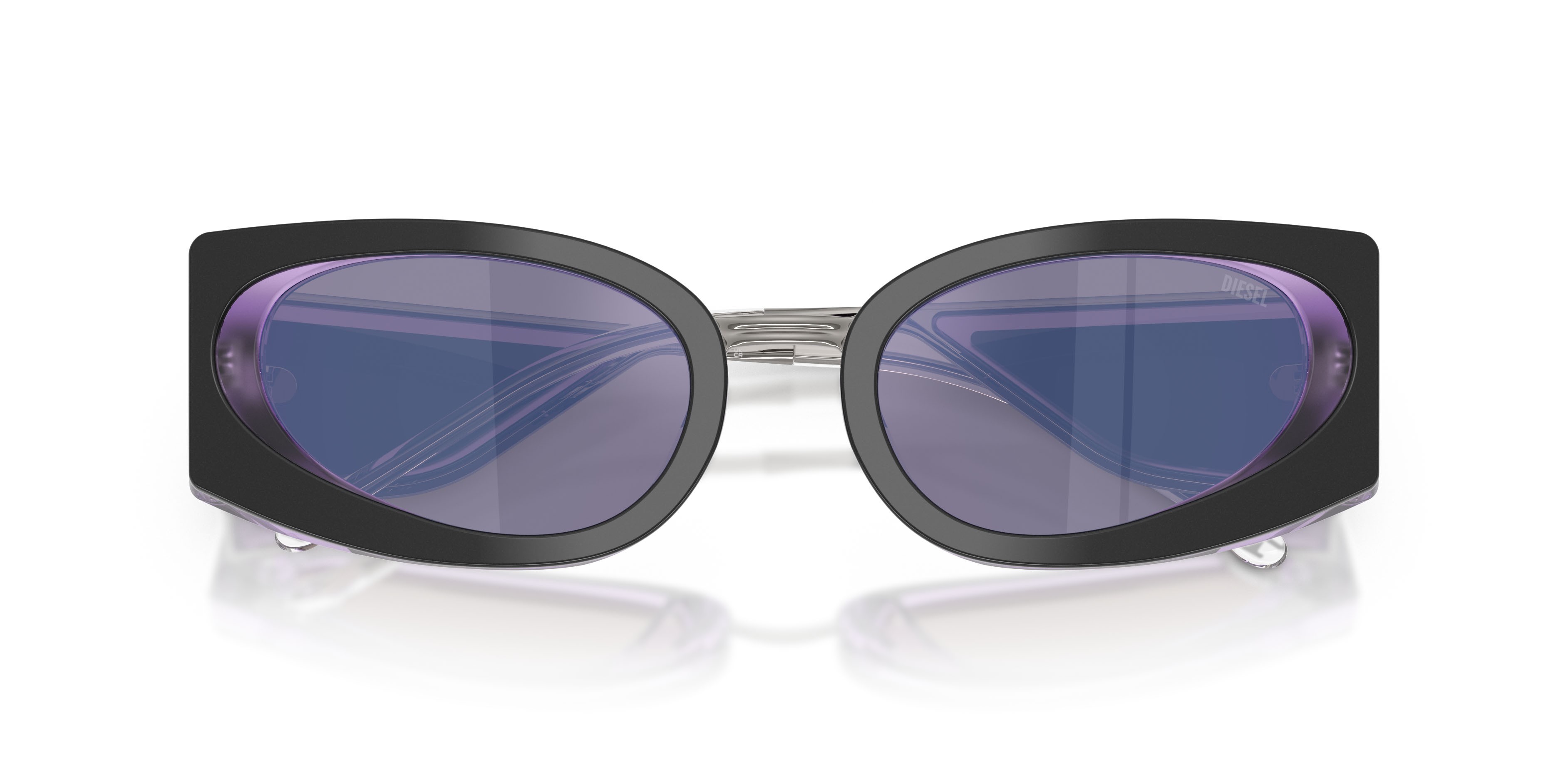 Sunglasses Diesel DL 2014U (20452S) color metal liliac shape cat eye lenses violetto specchiato violetto