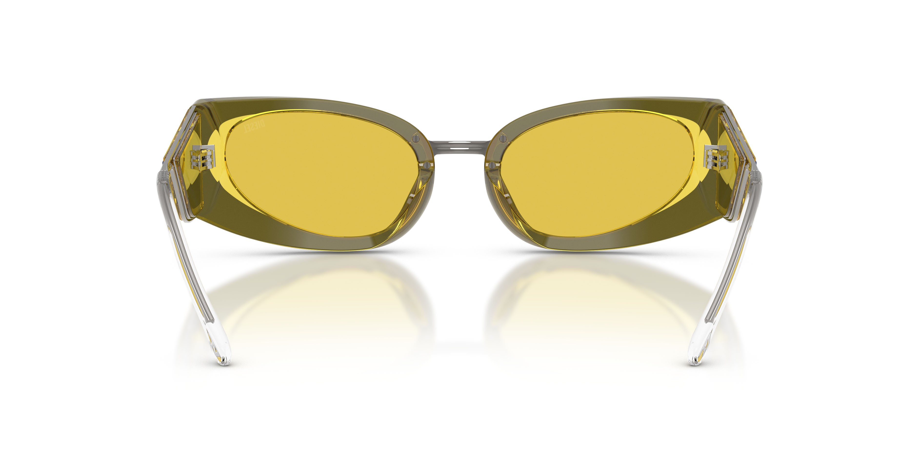 Sunglasses Diesel DL 2014U (2046V9) color giallo metallizzato shape cat eye lenses yellow/silver