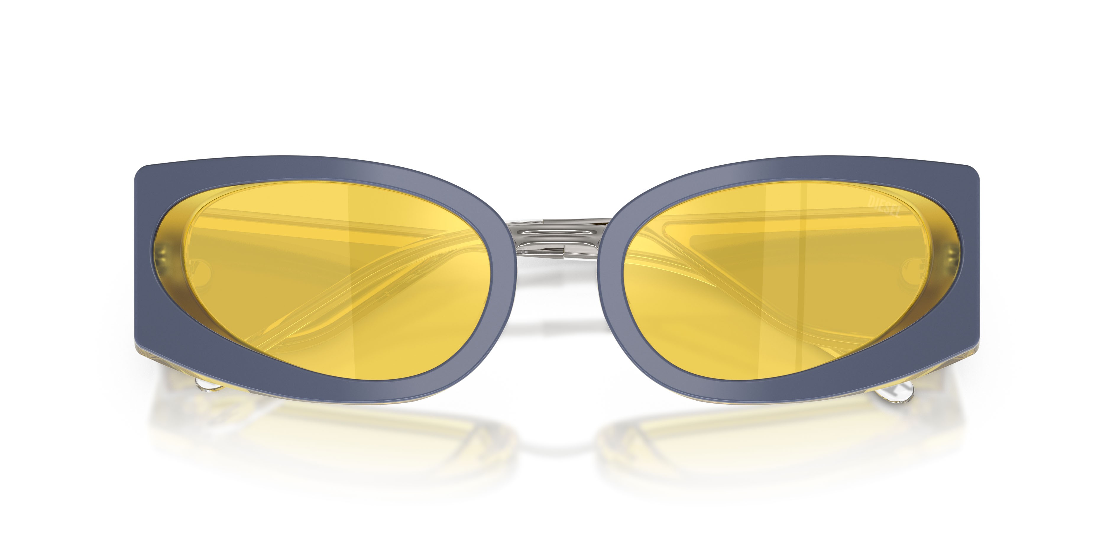 Sunglasses Diesel DL 2014U (2046V9) color giallo metallizzato shape cat eye lenses yellow/silver