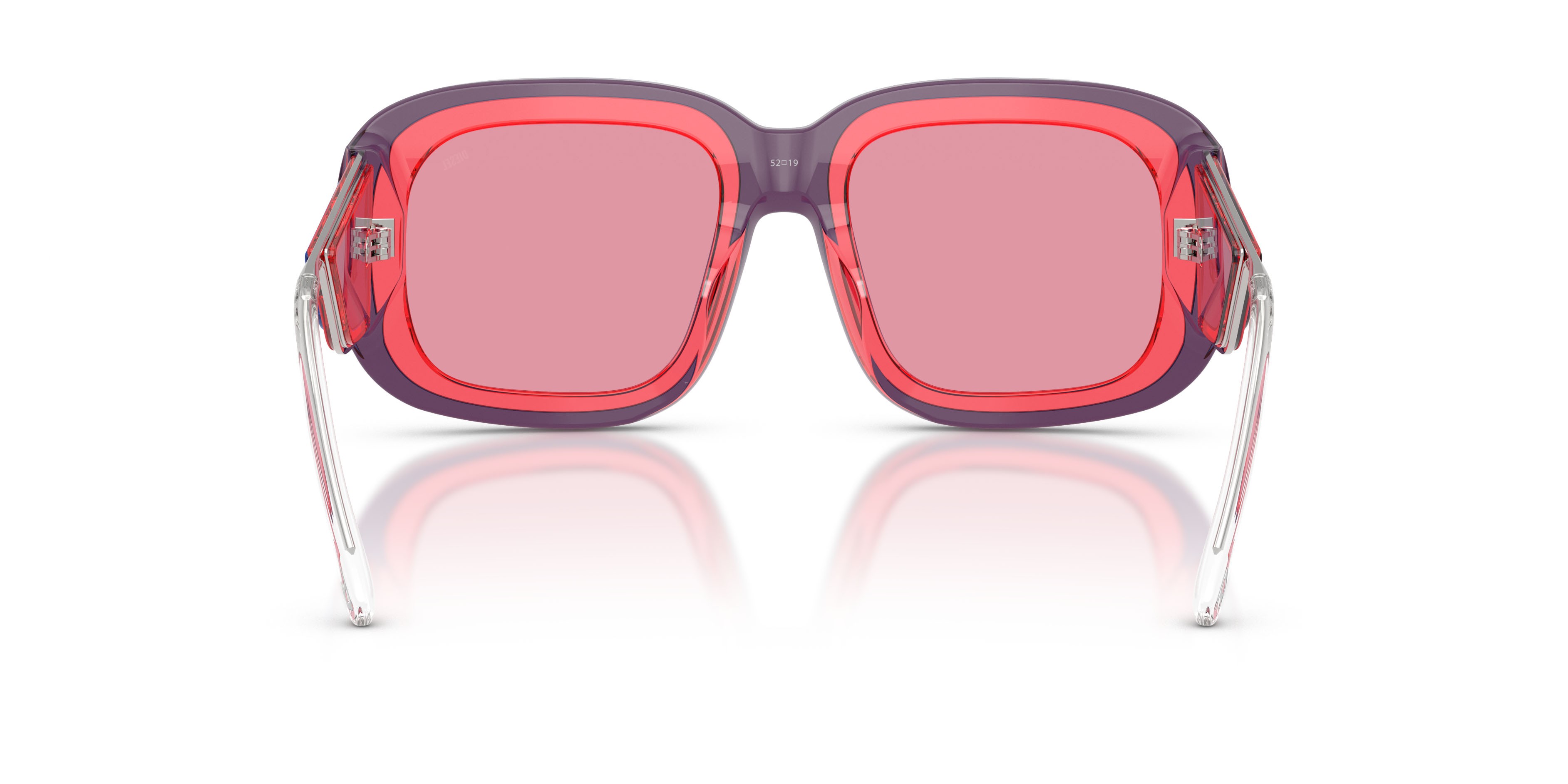 Sunglasses Diesel DL 2015U (204930) color rosa trasparente shape square lenses rosa specchiata interno argento
