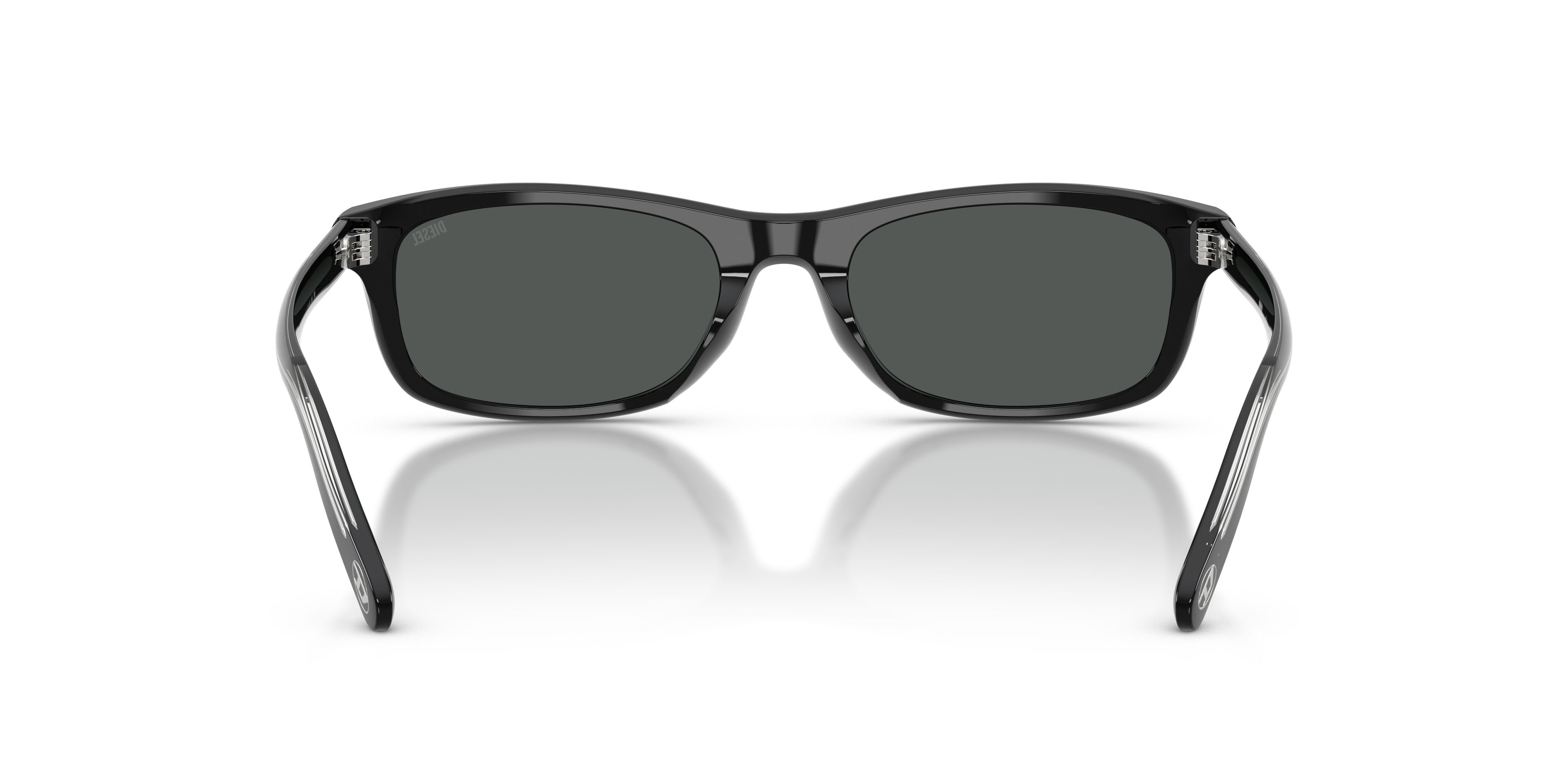 Sunglasses Diesel DL 2018U (200187) color nero a tinta unita shape rectangle lenses nero a tinta unita