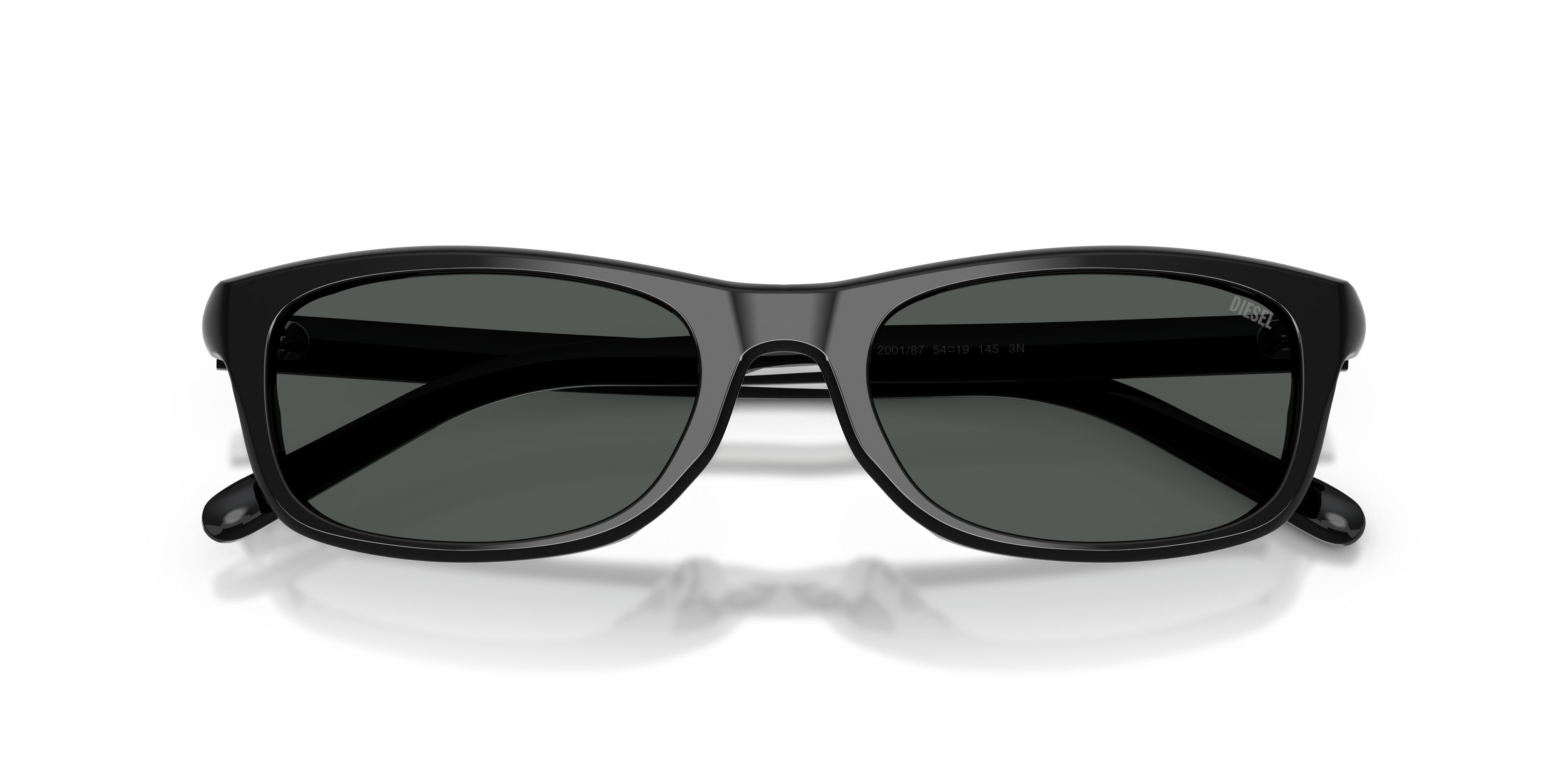 Sunglasses Diesel DL 2018U (200187) color nero a tinta unita shape rectangle lenses nero a tinta unita