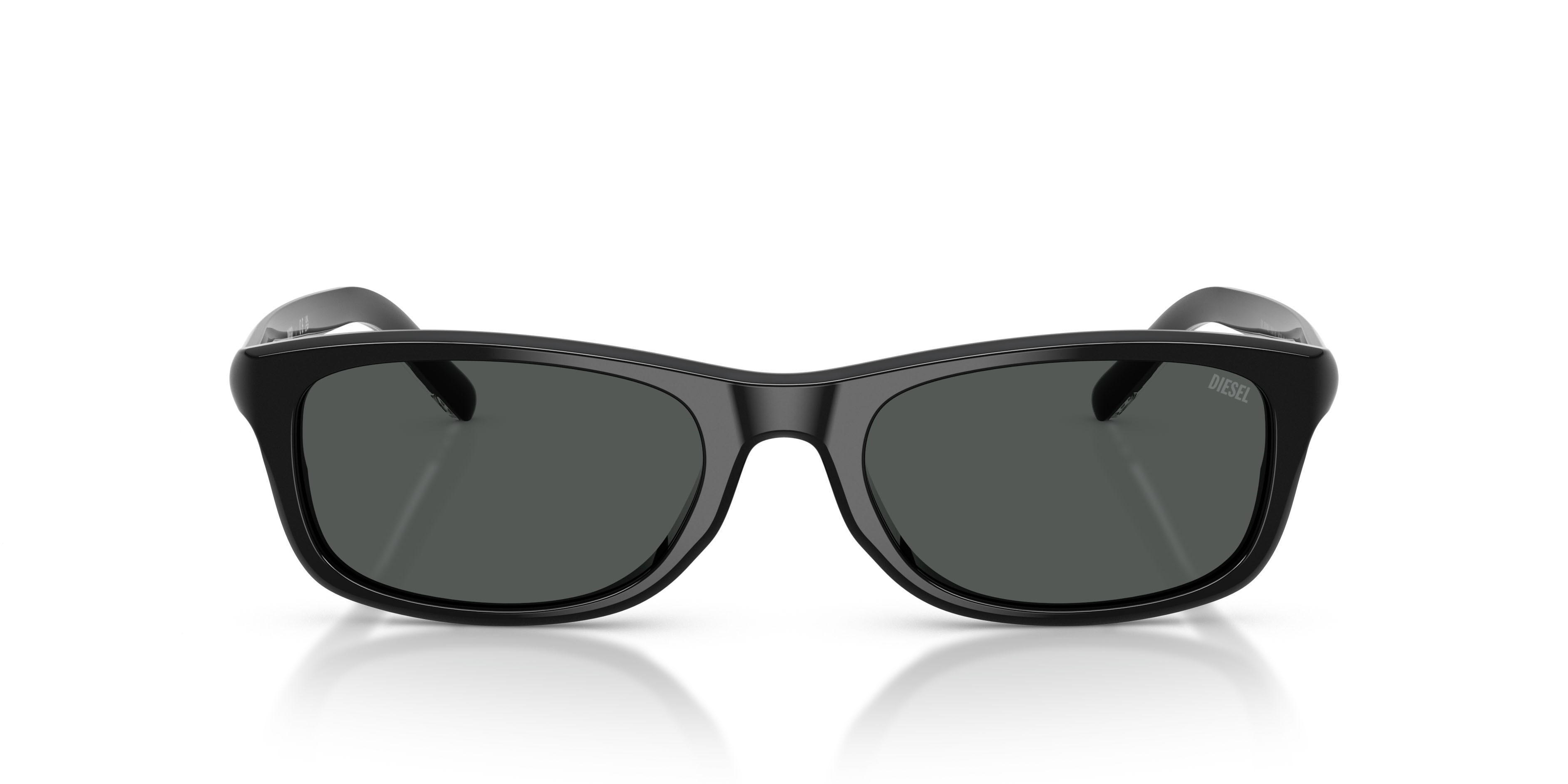 Sunglasses Diesel DL 2018U (200187) color nero a tinta unita shape rectangle lenses nero a tinta unita