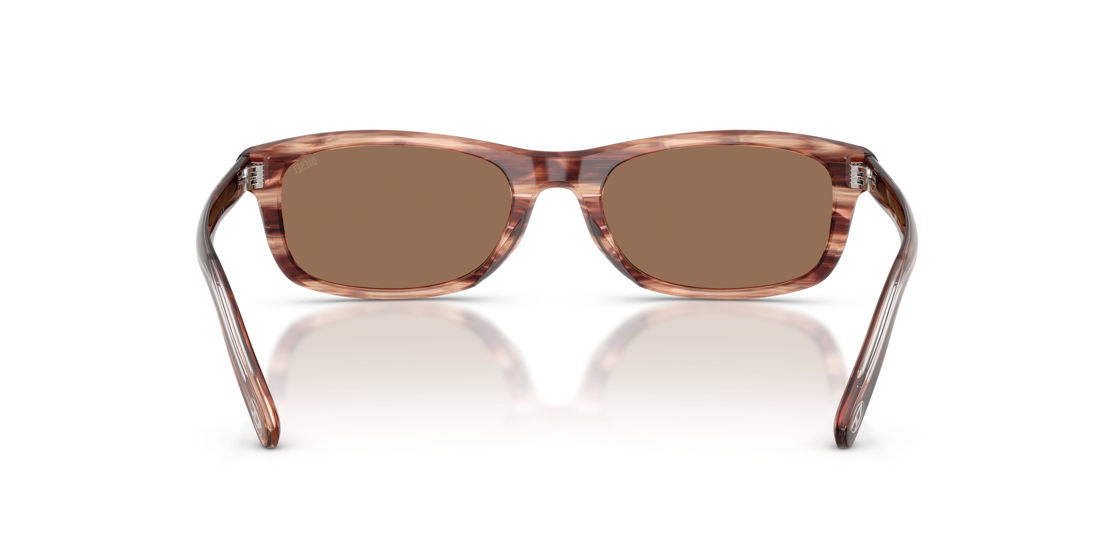 Sunglasses Diesel DL 2018U (203673) color marrone striato shape rectangle lenses marrone scuro