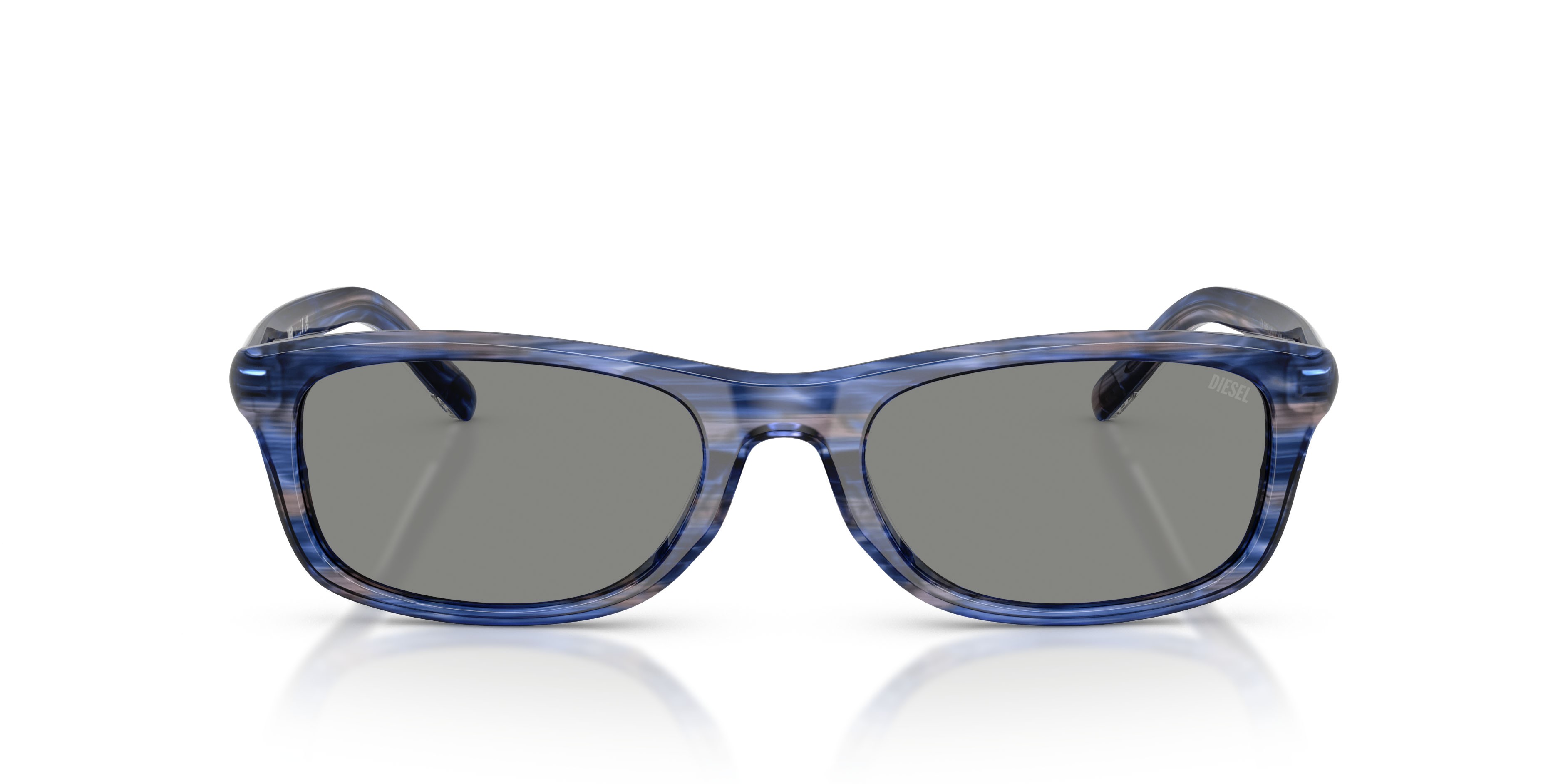 Occhiali da sole Diesel DL 2018U (203787) colore blu striato forma rettangolare lenti grigio