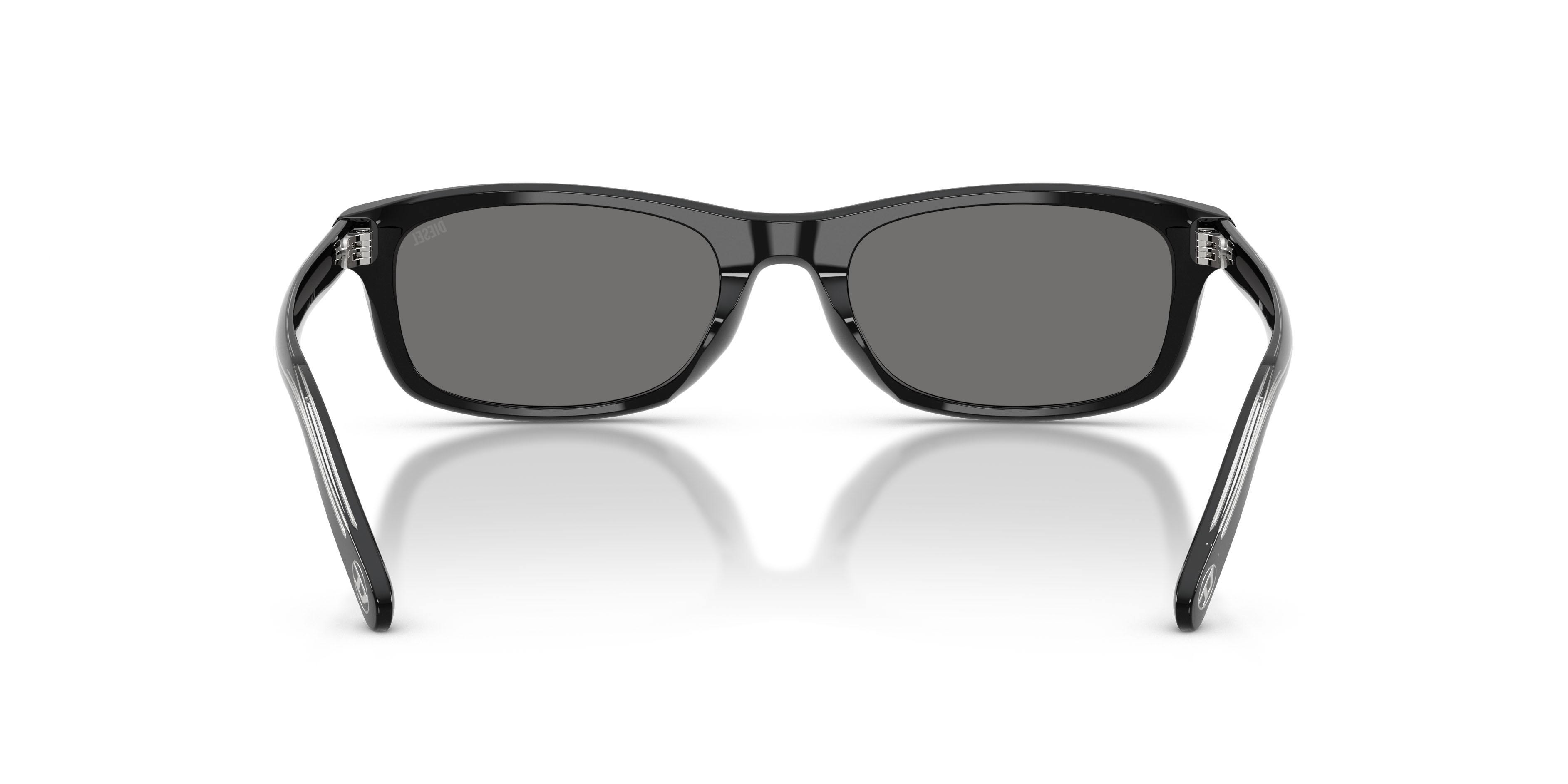 Sunglasses Diesel DL 2018U (206581) color nero a tinta unita shape rectangle lenses polarized grigio scuro