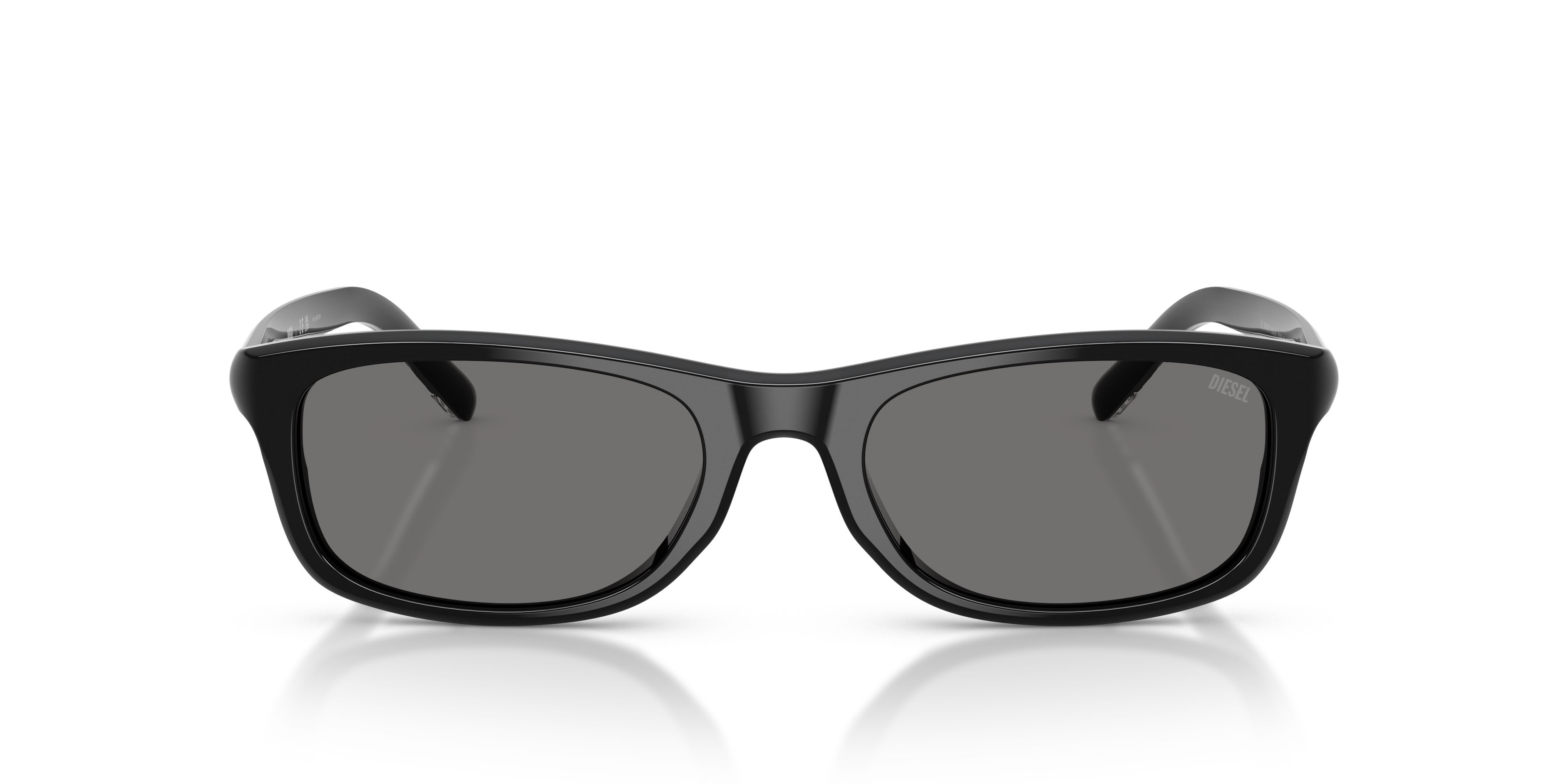Sunglasses Diesel DL 2018U (206581) color nero a tinta unita shape rectangle lenses polarized grigio scuro