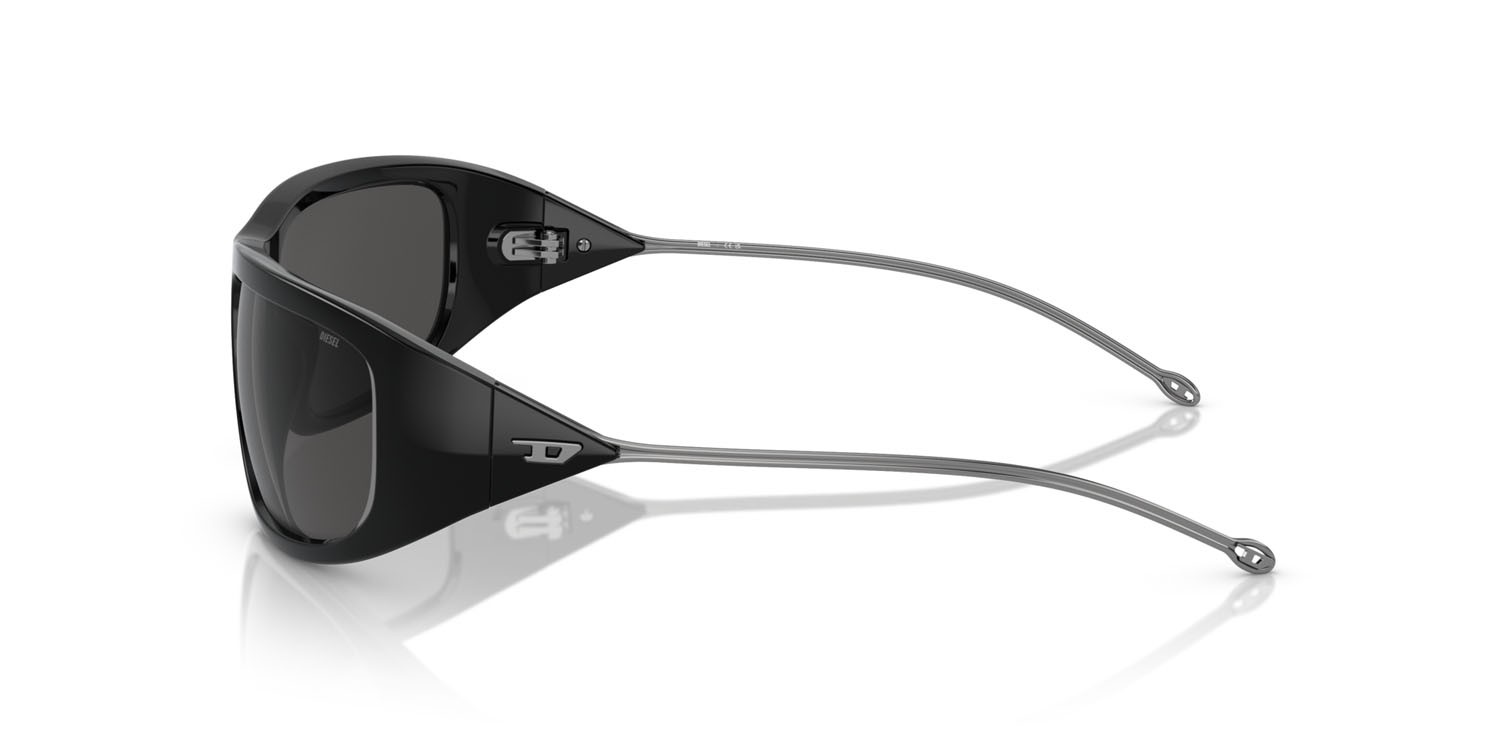 Sunglasses Diesel DL 3001 (501/87) color nero lucido shape oval lenses grigio scuro