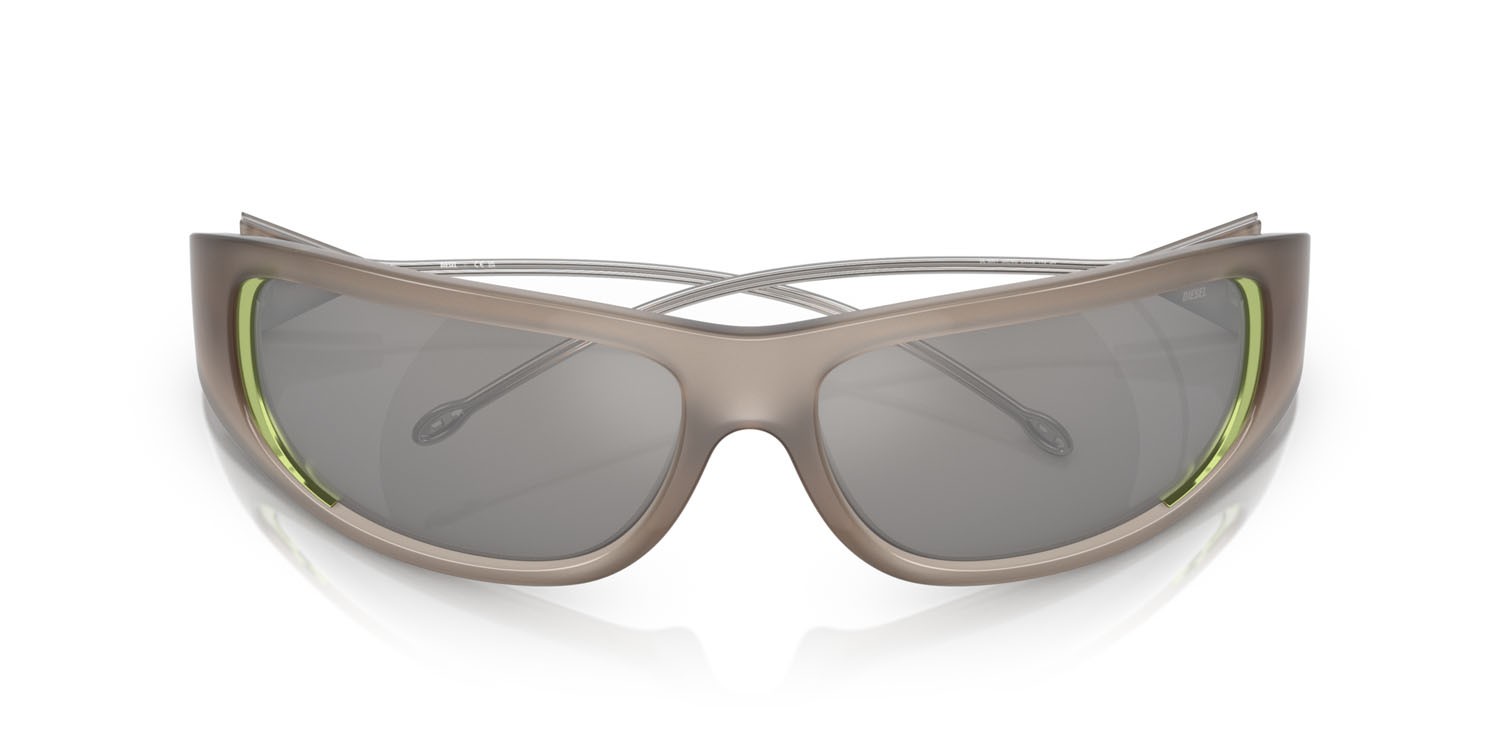 Sunglasses Diesel DL 3001 (502/6G) color grigio opalino brillante shape oval lenses grigio a specchio