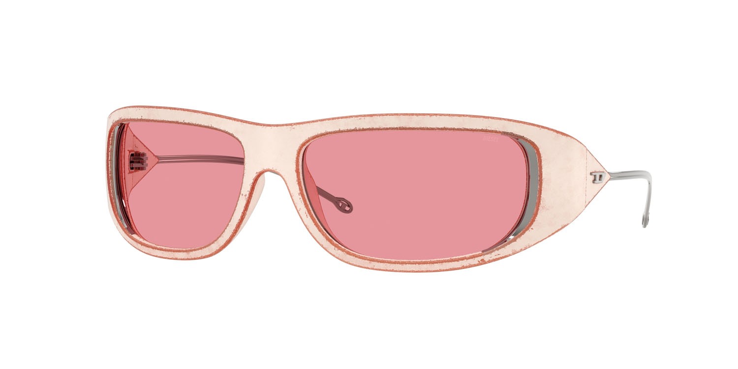 Sunglasses Diesel DL 3001 (512/9L) color ruggine/beige shape oval lenses rosa argento specchiato