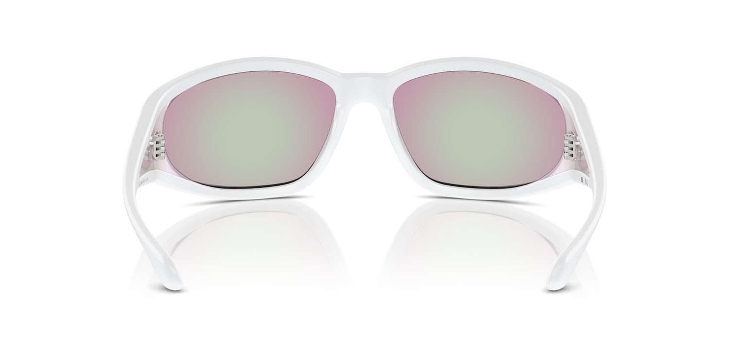 Occhiali da sole Diesel DL 3002 (504S6V) colore bianco opaco forma quadrato lenti bubble