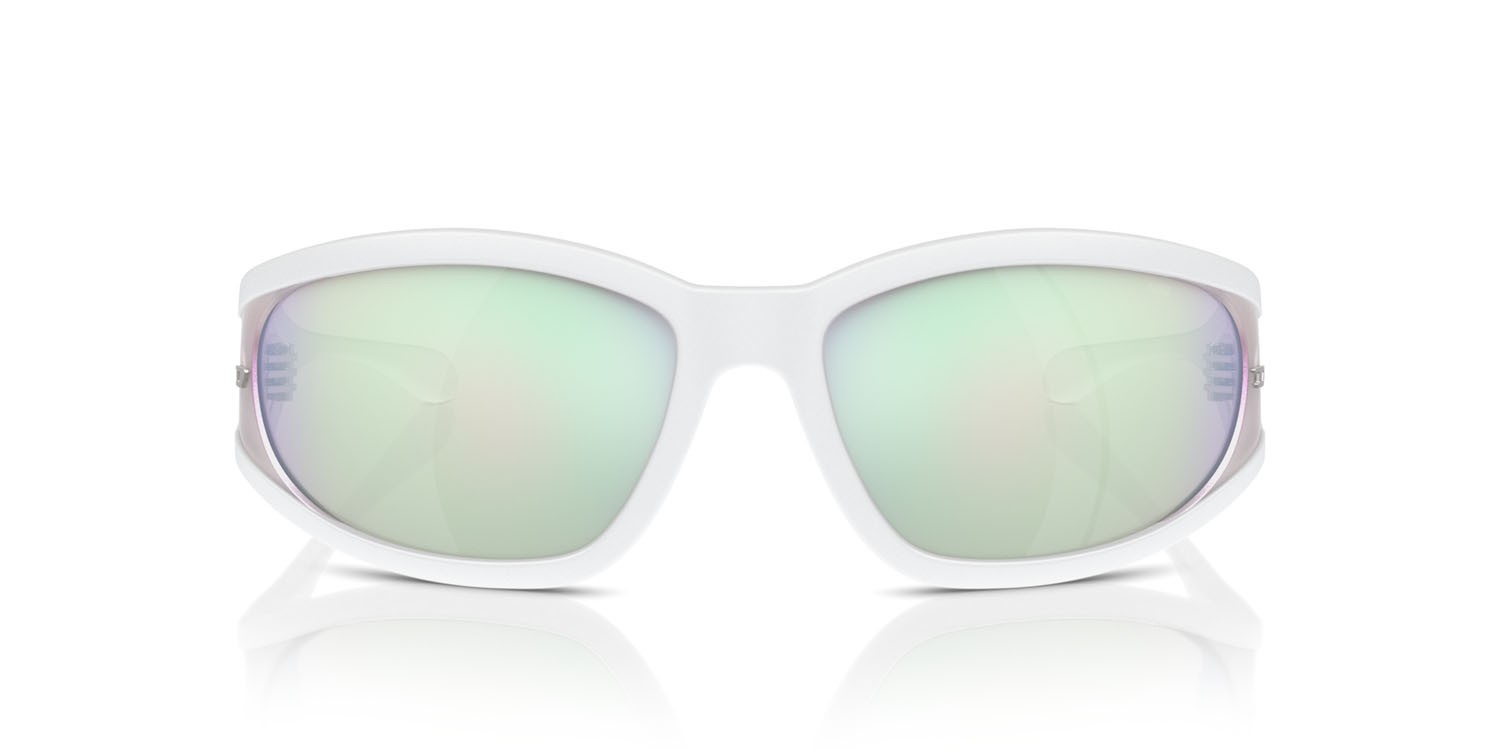 Occhiali da sole Diesel DL 3002 (504S6V) colore bianco opaco forma quadrato lenti bubble