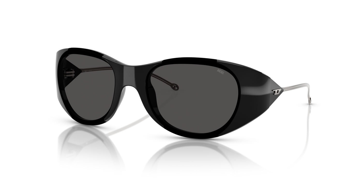 Sunglasses Diesel DL 3003 (501/87) color nero lucido shape oval lenses grigio scuro