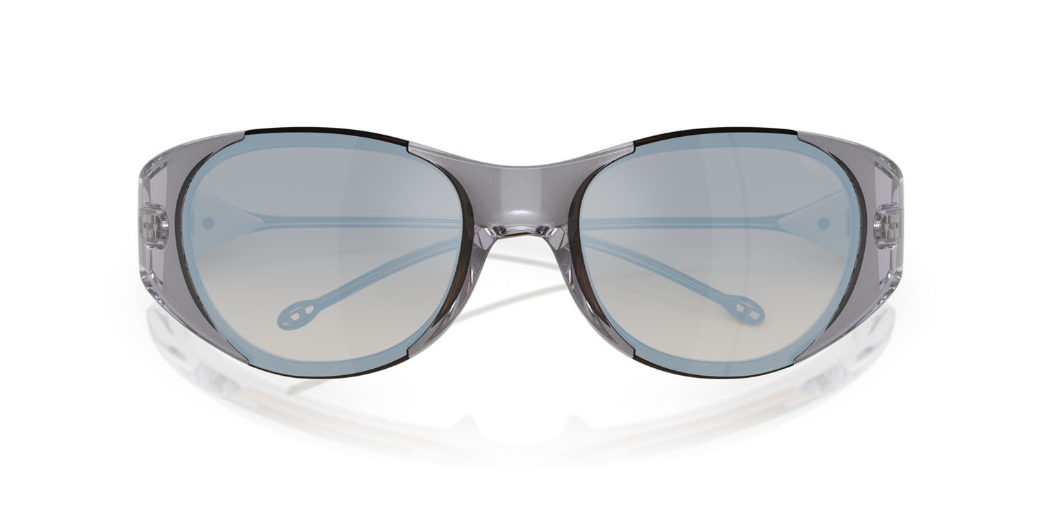 Sunglasses Diesel DL 3003 (507/B8) color grigio metallizzato shape oval lenses marrone sfumato argento a specchio