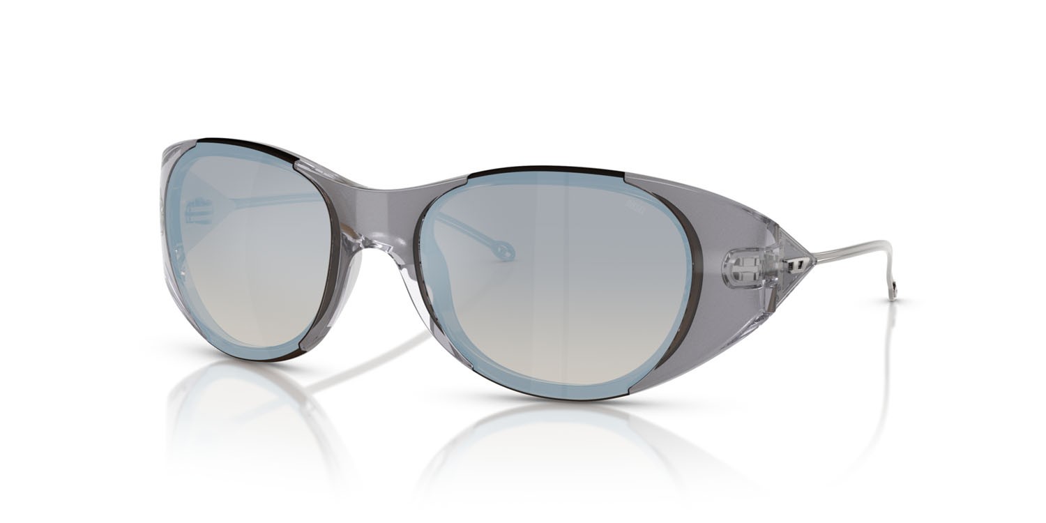Sunglasses Diesel DL 3003 (507/B8) color grigio metallizzato shape oval lenses marrone sfumato argento a specchio