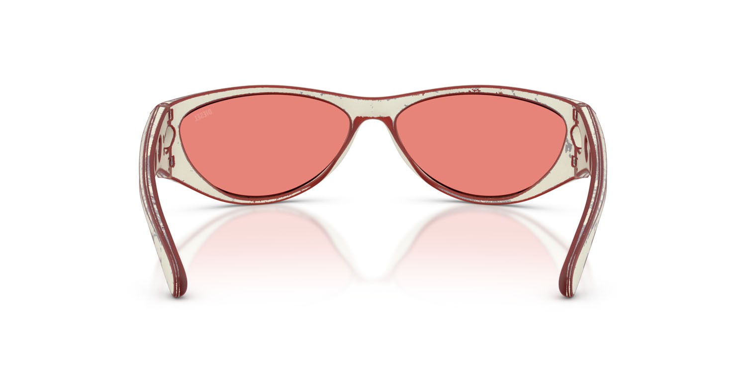 Sunglasses Diesel DL 3004U (20107E) color white barrelling red shape cat eye lenses rosso sfumato a specchio