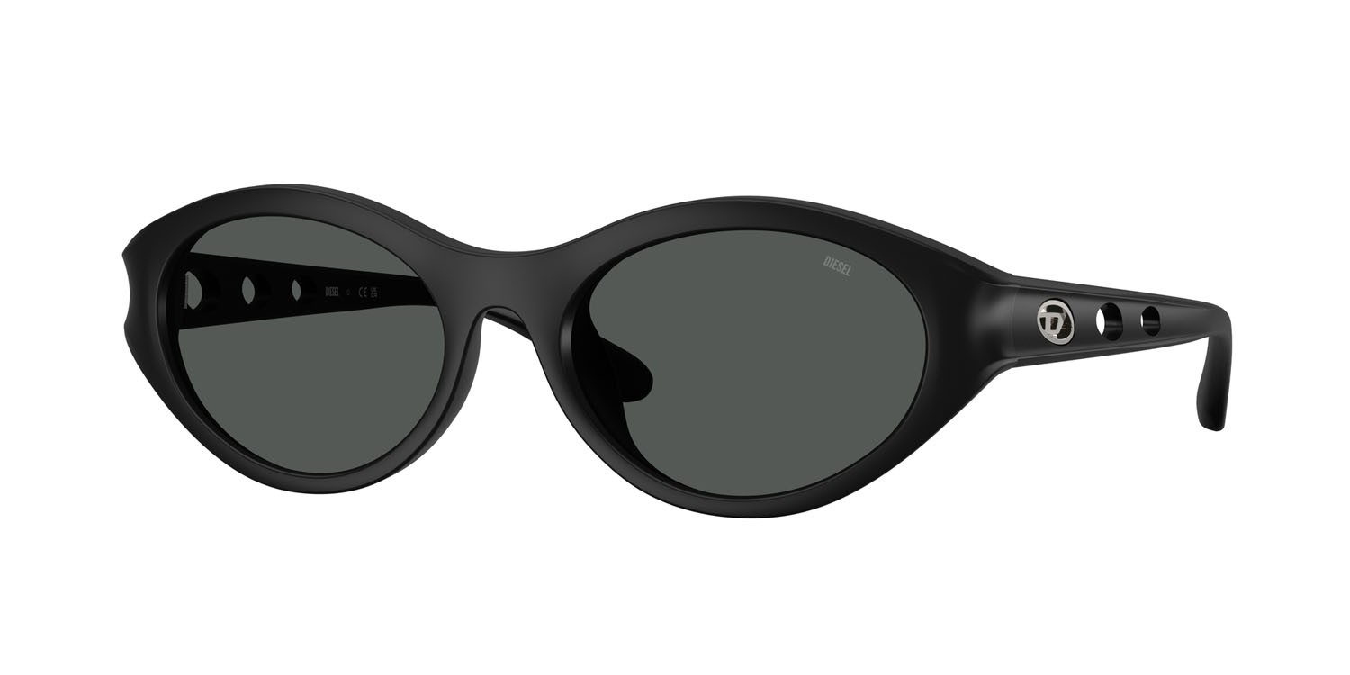 Occhiali da sole Diesel DL 3005U (200287) colore nero opaco forma ovale lenti grigio scuro