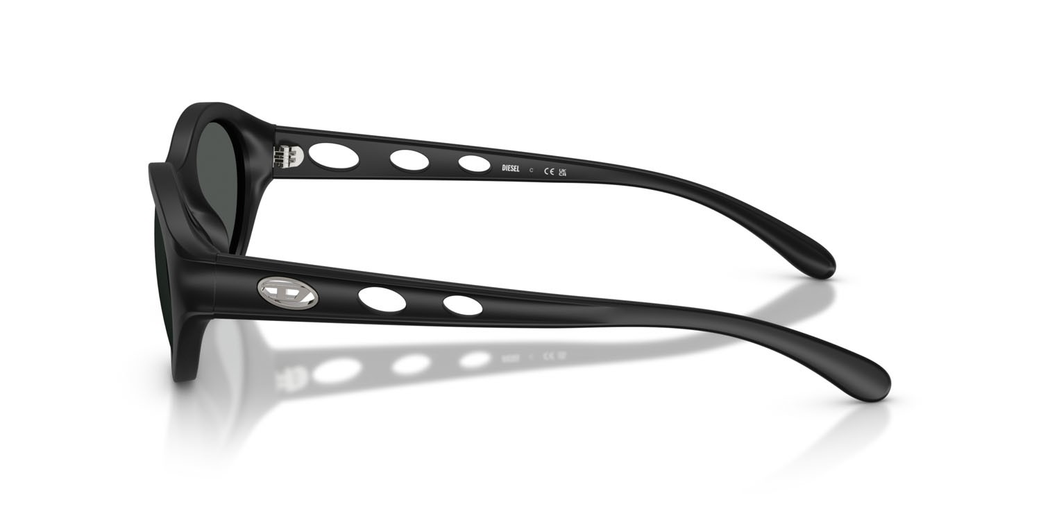 Occhiali da sole Diesel DL 3005U (200287) colore nero opaco forma ovale lenti grigio scuro