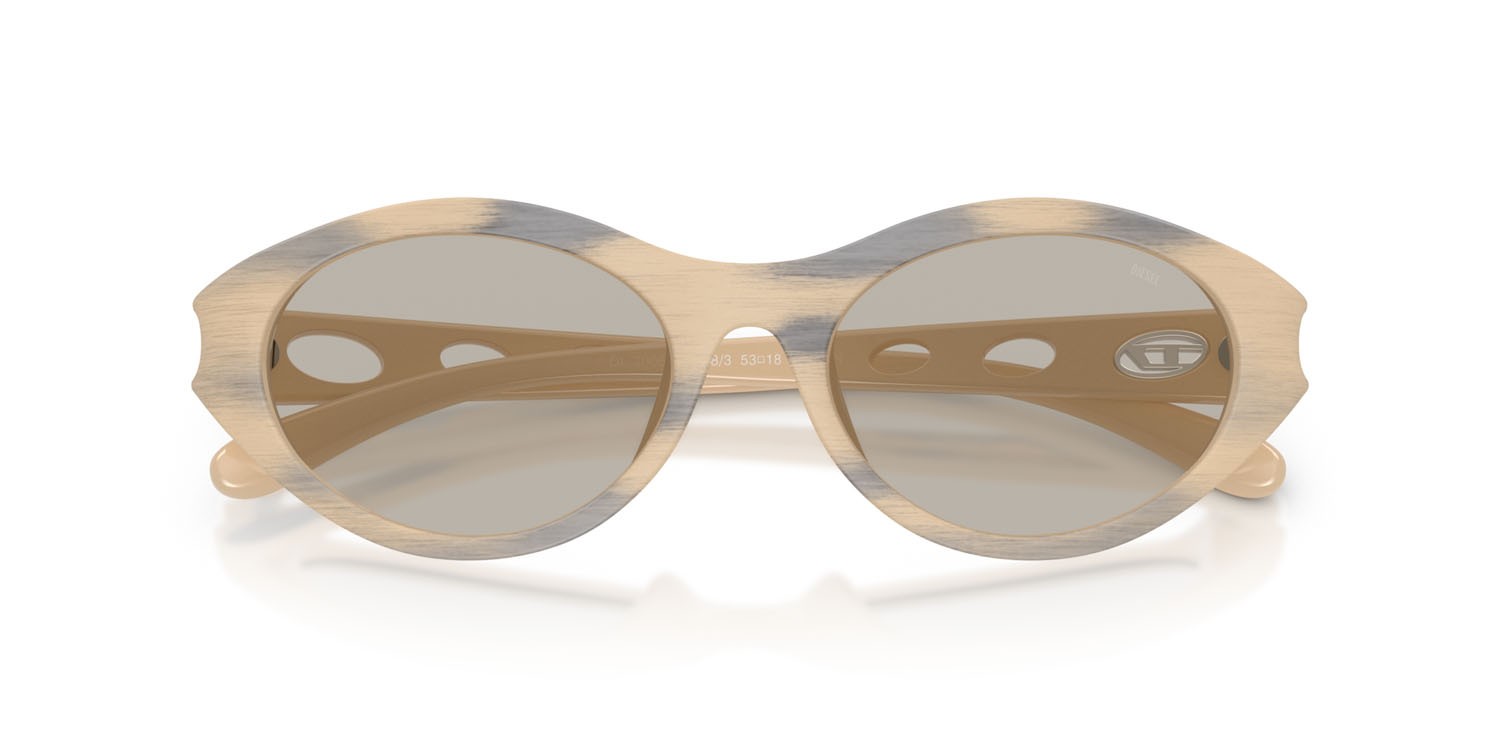 Sunglasses Diesel DL 3005U (2008/3) color yellow matte dark grey shape oval lenses grigio chiaro