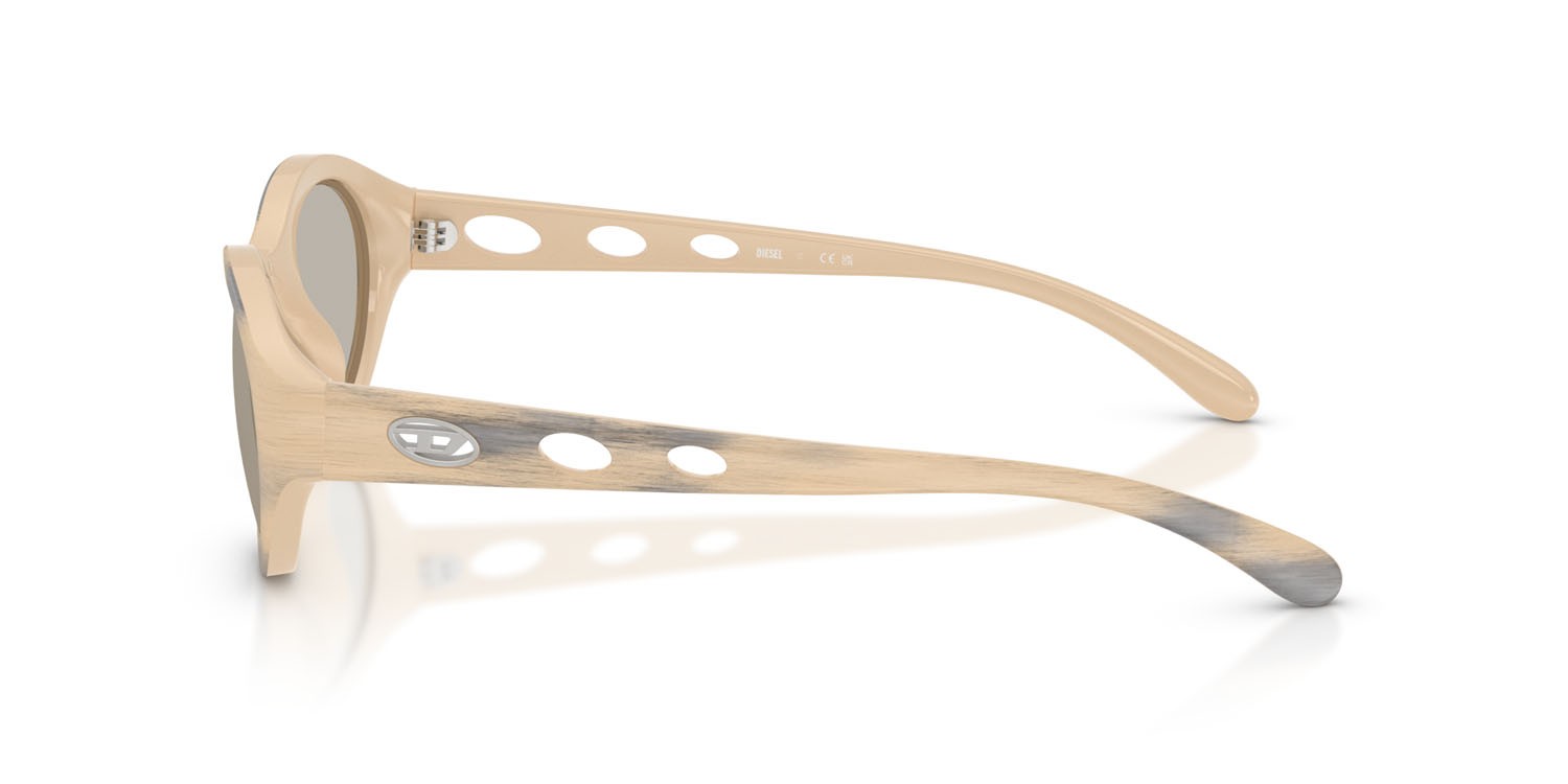 Sunglasses Diesel DL 3005U (2008/3) color yellow matte dark grey shape oval lenses grigio chiaro