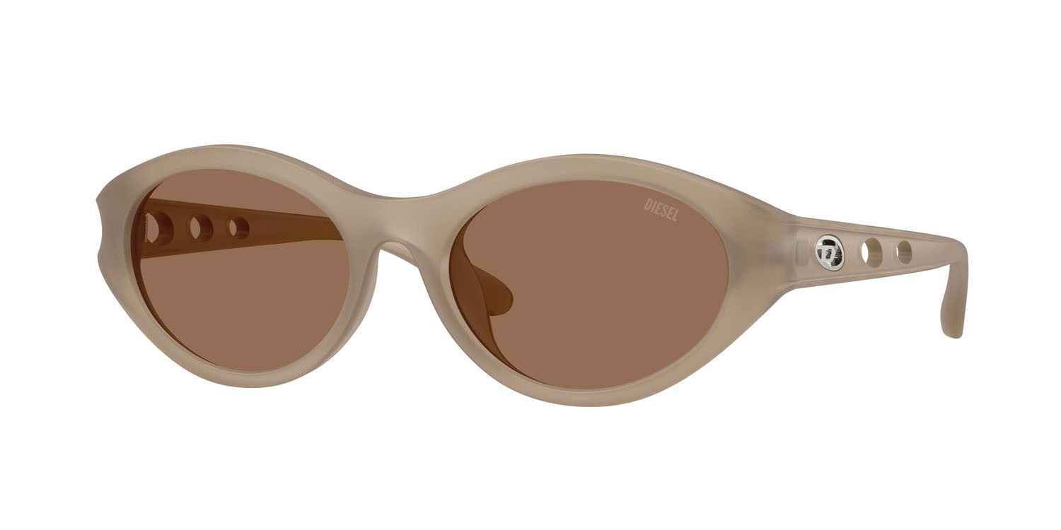 Occhiali da sole Diesel DL 3005U (201273) colore opalescent transparent grey forma ovale lenti marrone scuro