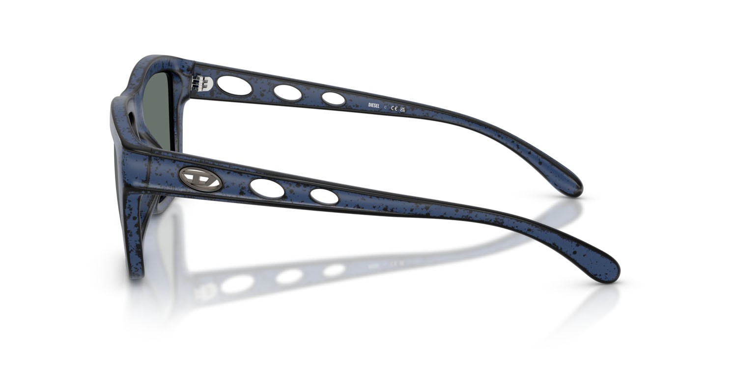 Occhiali da sole Diesel DL 3006U (201425) colore blu bariletto nero forma quadrato lenti blu specchiato