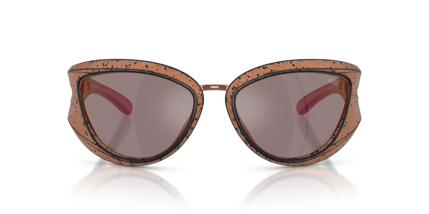 Sunglasses Diesel DL 3007U (20114Z) color bronze brushed black shape cat eye lenses bronzo a specchio