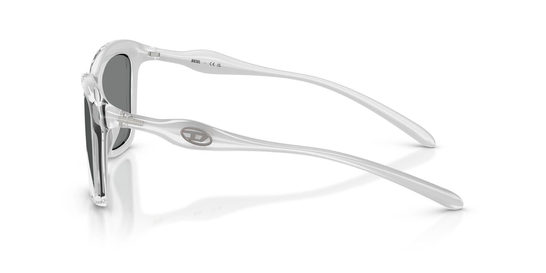 Sunglasses Diesel DL 3008U (202987) color cristallo shape square lenses grigio scuro a specchio